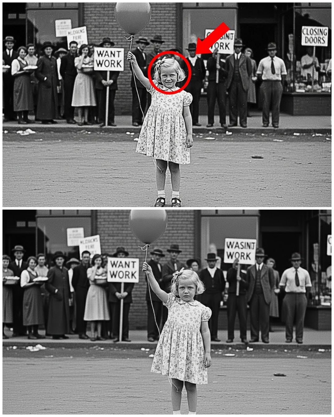This 1932 Photo of a Girl with a Balloon Looked Happy — Until They Saw What Was Behind Her