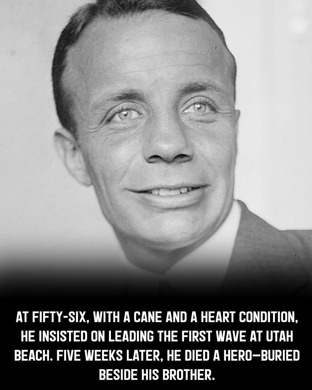 June 6, 1944. As the landing craft approached Utah Beach, Brigadier General Theodore Roosevelt Jr.