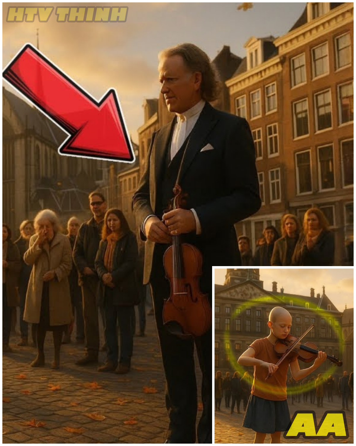 😱 GIRL WITH CANCER PLAYS VIOLIN FOR COINS… WHAT ANDRÉ RIEU DOES BRINGS HER TO TEARS 😱 – HTT