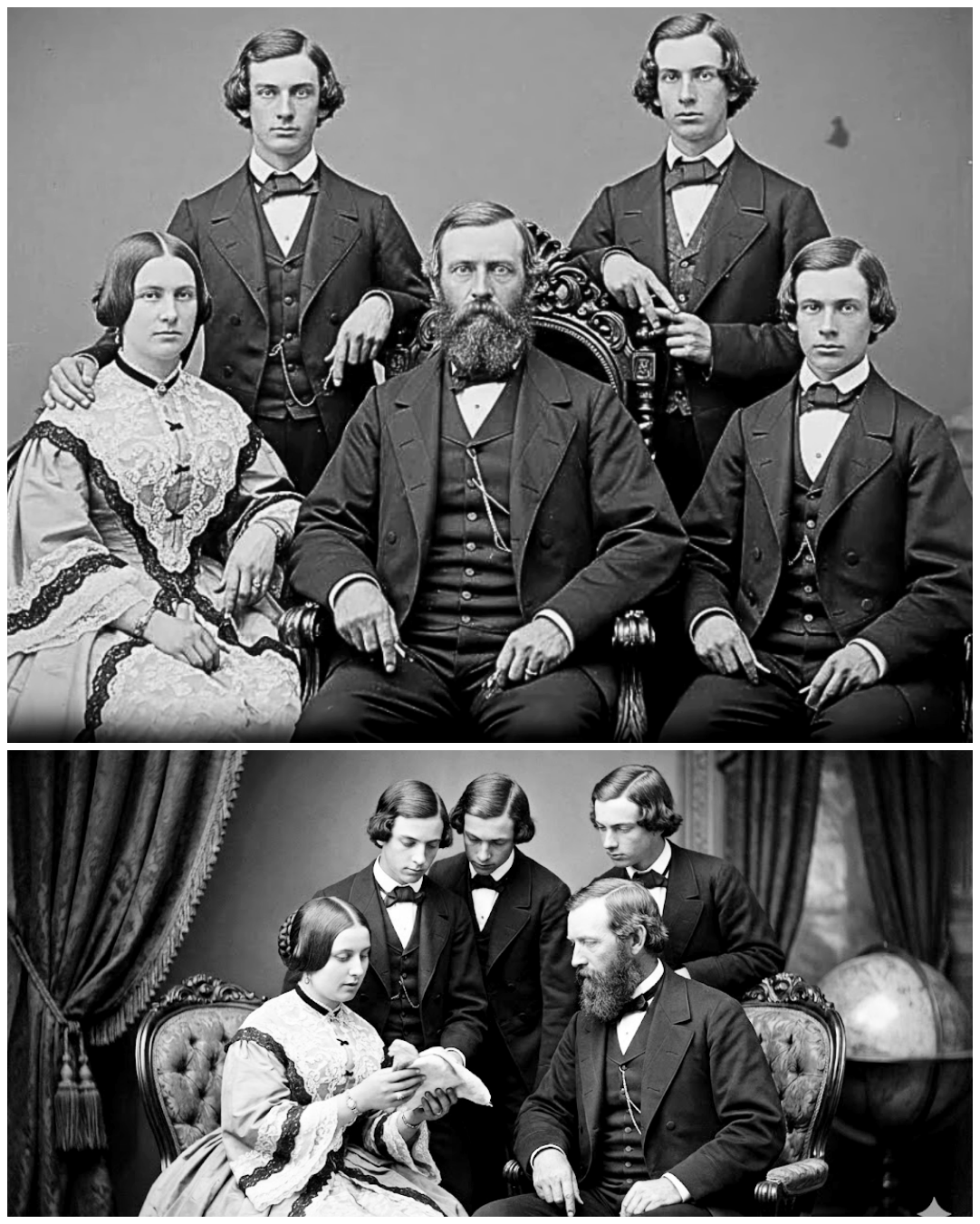 Why were historians shocked when they enlarged this 1860 family photo?