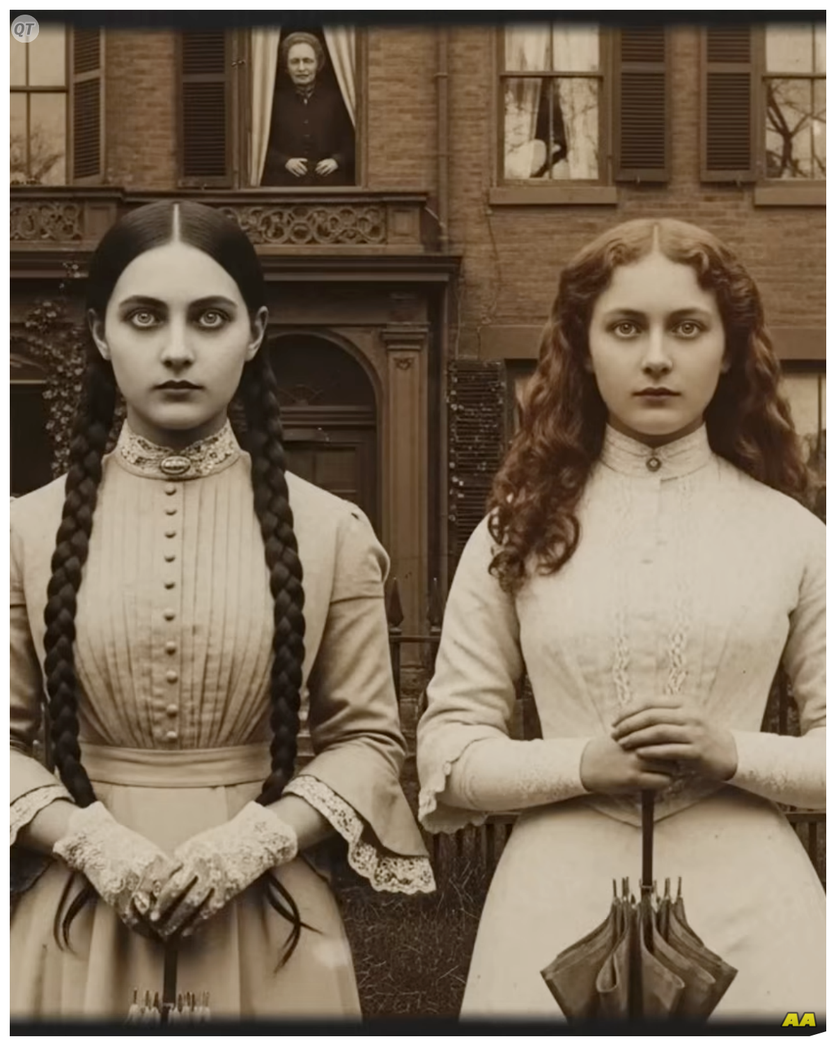 (1871, Boston) The Macabre Mystery of the Callahan Sisters — They Never Grew Older  It was hidden for a reason.  Buried under layers of Boston cobblestone and a century and a half of sworn silence.  No one was ever supposed to know this story.  The official records, they were burned.  The witnesses, they vanished.  The house on Beacon Hill where it all happened.  It was torn down in the dead of night.  Every brick ground to dust and scattered in the harbor.  They wanted to erase it from memory, from history itself.  But some truths, they have roots.  They bleed through the soil of time, staining the present with questions that were never meant to be asked.  And the central question, the one that haunted a handful of people to their graves, is a simple one, a terrifying one.  What happened to the Callahan sisters, Ara and Isalda? In the spring of 1871, they were 16 and 17 years old.  The Luminous, daughters of a shipping magnate, celebrated for their wit and their almost otherworldly beauty.  In the winter of 1891, 20 years later, they were still 16 and 17 years old.  Not just in appearance in every measurable biological way……………