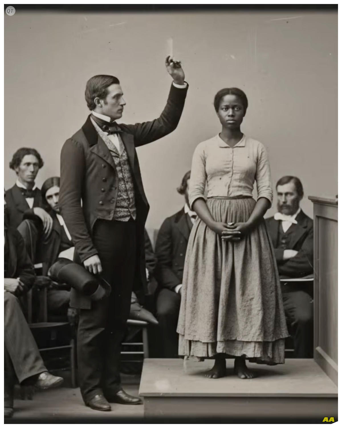 The Plantation Master Bought the Most Beautiful Slave at Auction… Then Learned Why No Dared to Bid  Before we descend into one of the most disturbing cases documented in Louisiana’s plantation records, I want to ask you something.  Drop a comment below telling me where you’re watching from and what time it is right now.  We track how far these buried stories travel and when people choose to confront the darkest chapters of American history.  Your comment helps us understand the reach of truth that was deliberately hidden for over a century in a half at the spring auction of 1854 at the St.  Charles Exchange in New Orleans was unlike any that veteran buyers could recall.  The air that morning hung thick with humidity and anticipation as Louisiana’s wealthiest planters gathered beneath the rotunda, their pressed linen suits already dampening in the oppressive heat.  But it wasn’t the weather that made this auction memorable.  It was lot 29.  She was brought onto the platform at precisely 10:47 in the morning.  The notary would later record this exact time in his official ledger along with an unusual notation that survivors of the incident would spend decades trying to understand.  The moment she stepped into the light streaming through the exchanges tall windows, every conversation in that crowded hall ceased.  Her name, according to the bill of sale, was Deline…………..