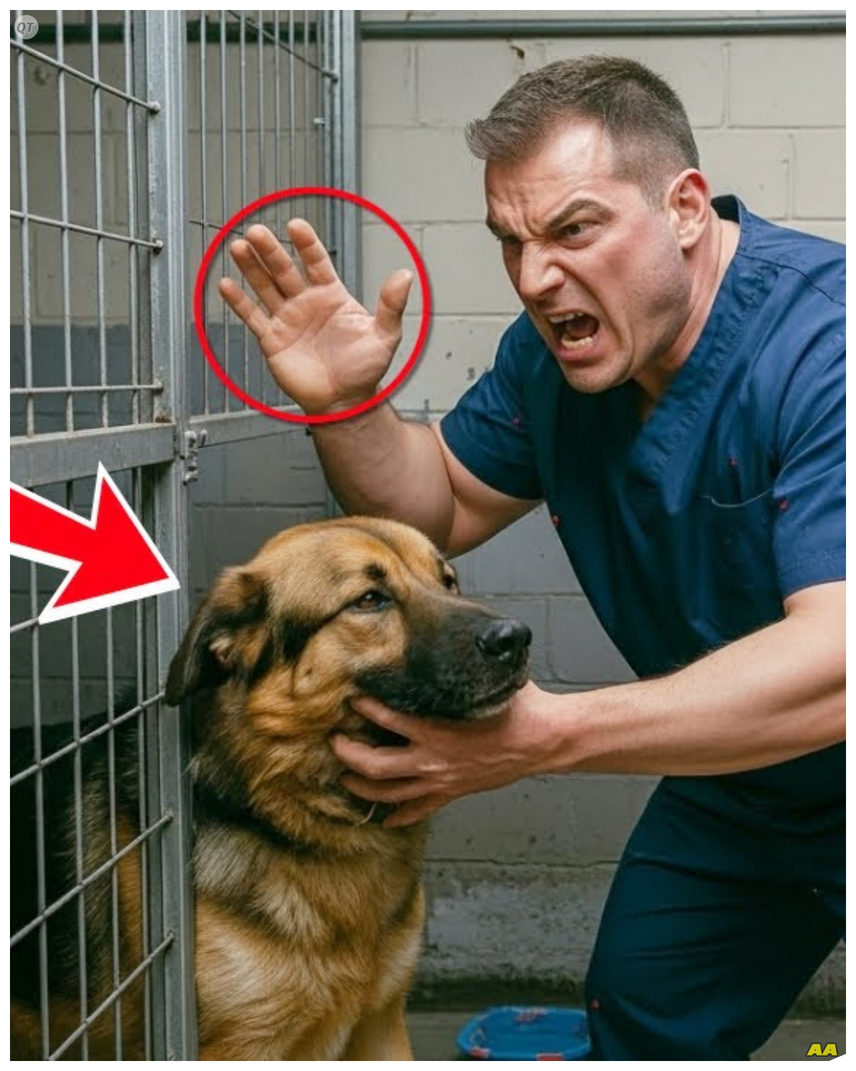 German Shepherd gets SLAPPED by a Shelter Worker… What he does next will LEAVE YOU SHOCKED!  Get back.  Get back in there.  German Shepherd gets slapped by a shelter worker.  What he does next will leave you shocked.  You won’t believe what happened when a shelter worker raised his hand to slap a German Shepherd for growling at a child.  The dog didn’t flinch, didn’t snap, didn’t bark.  He just lowered his head and then did something so extraordinary.  It changed everything.  Before we start, make sure to hit like, share, and subscribe.  And really, I’m curious.  Where are you watching from? Drop your country name in the comments.  I love seeing how far our stories travel.  The shelter was loud, barking, whining, clinking bowls.  But in one corner, silence rained.  A large German Shepherd sat alone, sable coat stre with silver, one ear bent from old battle scars.  eyes dark with quiet dignity…………….