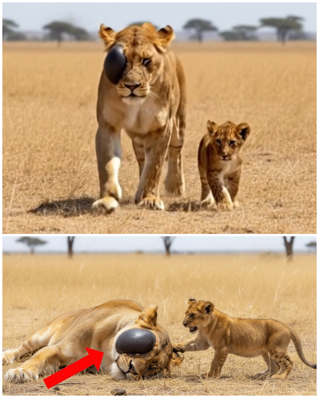 (VIDEO) Baby Lion Walked for 4 Hours to Save His Injured Mother – What Rescuers Did Next Surprised Everyone