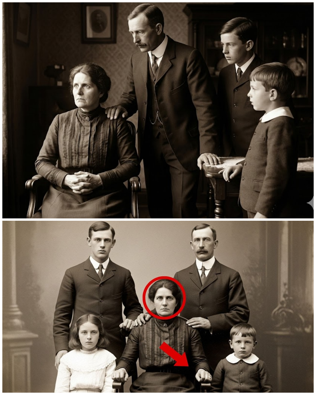 This 1910 Family Photo Appears Harmless — Until the Mother’s Eyes Change Everything