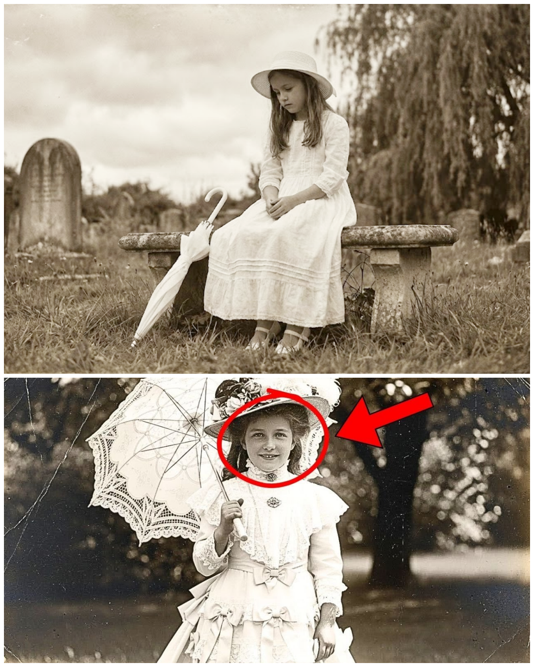 This 1905 Photo of a Girl Holding an Umbrella Seemed Happy — Until Zoom Revealed Something Sad