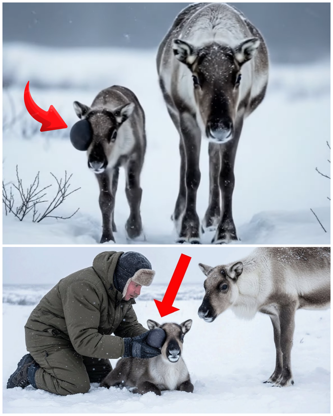 (VIDEO) Mother Reindeer Walked 2 Days to Find Help for Her Sick Calf – What Happened Next Touched Millions