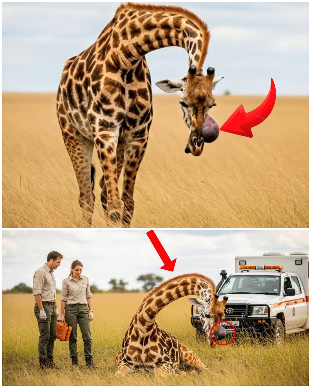 (VIDEO) A Giraffe With a Broken, Bent Neck Waited Days for Help – The Ending Will Melt Your Heart