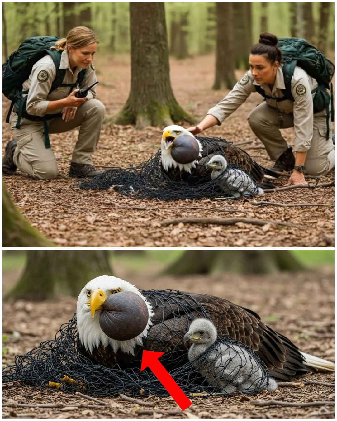 (VIDEO) A Sick Mother Eagle and Her Eaglet Were Helpless for Hours – What Rescuers Did Next Shocked Everyone