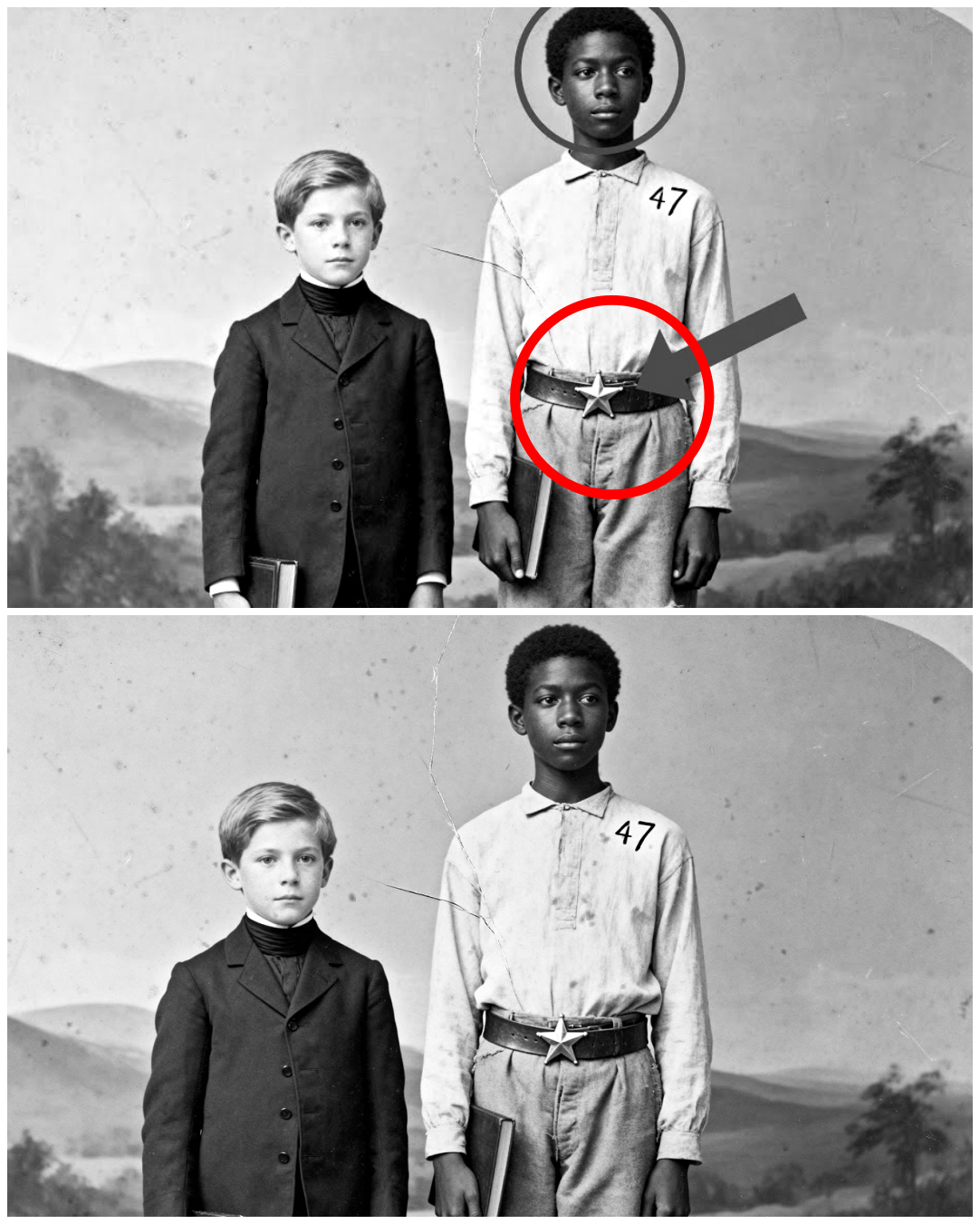 This 1871 Studio Portrait Looks Harmless Until You Notice The Boy’s Belt