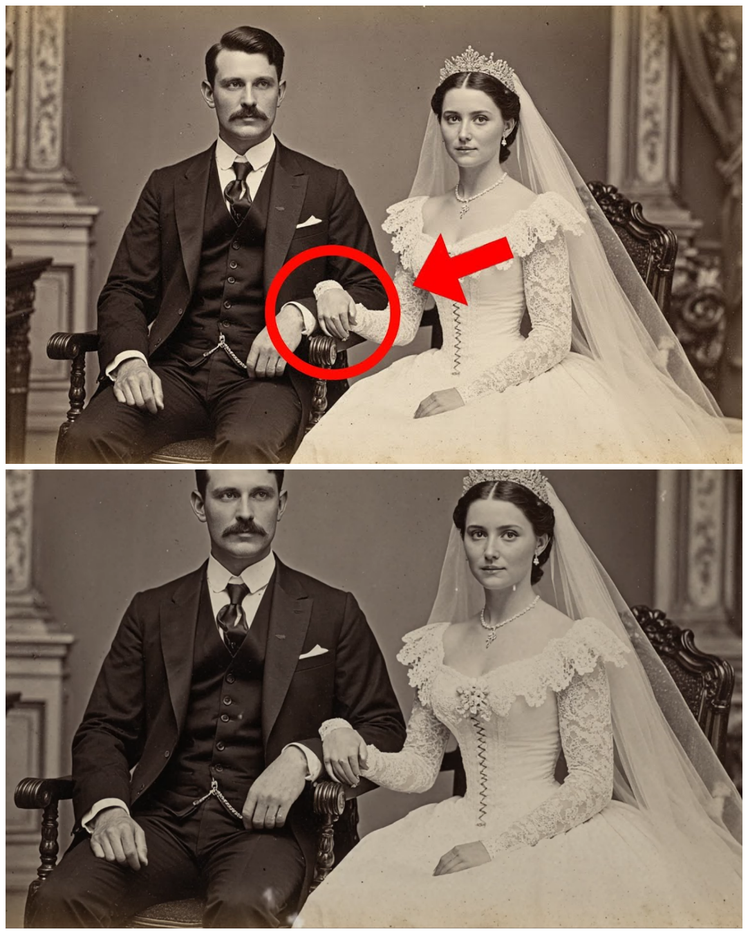 This 1899 Wedding Portrait Looked Innocent — Until Historians Zoomed In on the Bride’s Hand.