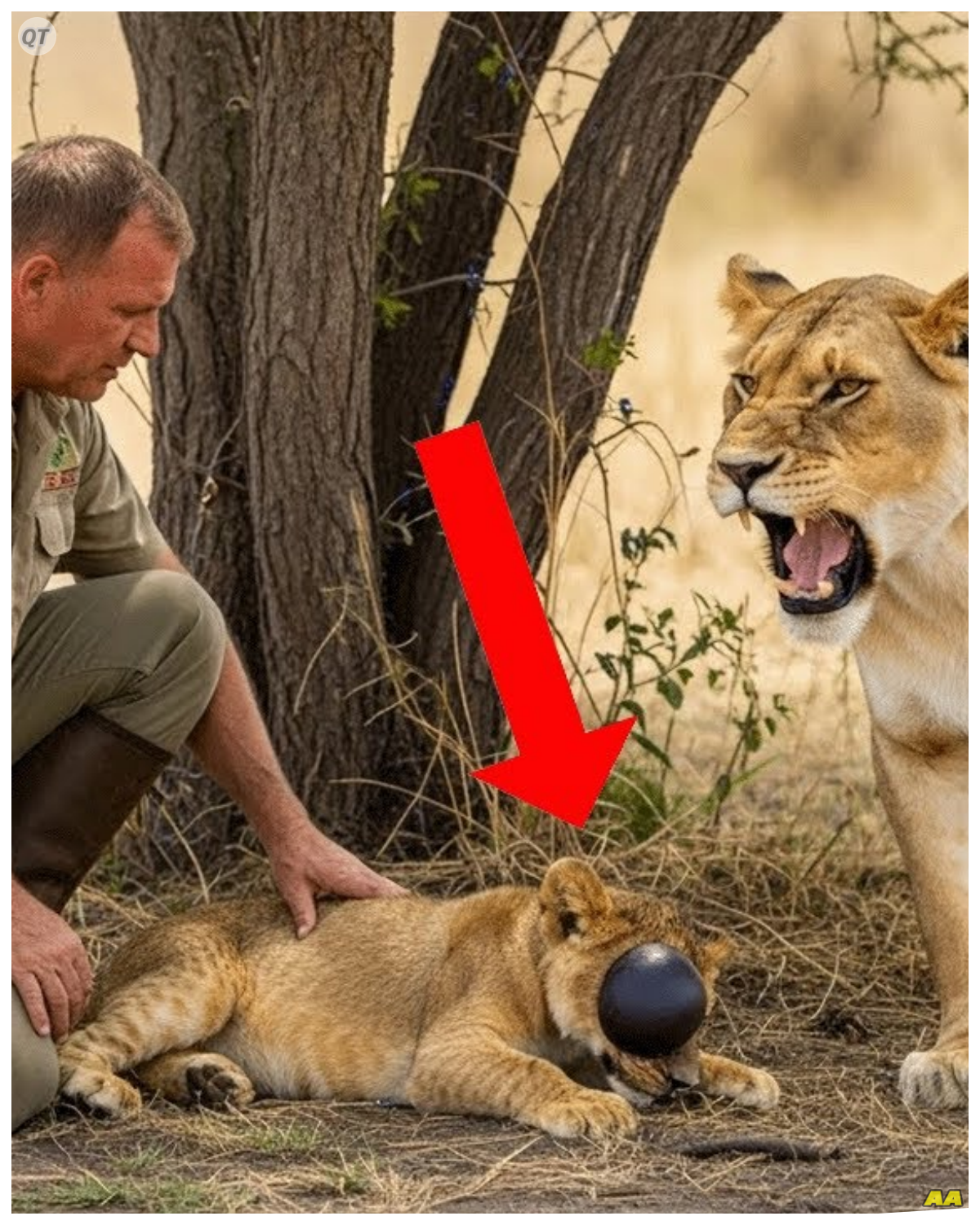 🦁 A Life on the Line: The Lion Cub’s Desperate Cry for Help… In the heart of the African savannah, the sun hung low in the sky, casting long shadows over the golden grass.  A piercing cry shattered the tranquility, echoing through the air like a desperate plea for help.  “Help! Someone, please!”  The voice belonged to a young boy, his heart racing as he stumbled upon a scene that would forever change his life.  Before him lay a sick lion cub, its tiny body trembling, eyes wide with fear.  But lurking nearby, a lioness watched with fierce protectiveness, her instincts bristling at the sight of an intruder.  Would the boy have the courage to face the wrath of the wild to save the innocent life before him?  As the boy took a step closer, he felt the weight of the moment press down on him.  The lioness growled, a low rumble that sent chills down his spine.  “Stay back! You have no idea what you’re dealing with!”  The boy hesitated, torn between his compassion for the cub and the primal fear of the mother lion.  What would he choose—fear or bravery?  The answer lay in the balance of life and death, a decision that could alter the course of nature itself.  But just as he summoned the courage to act, a sudden rustle in the bushes caught their attention…  What danger lurked in the shadows, waiting to pounce?