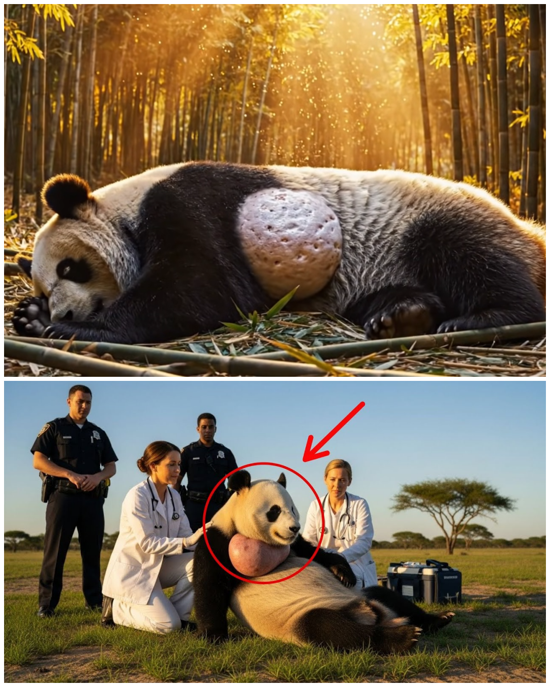 Rescue Panda With A Massive Tumor In A Critical Wildlife Emergency