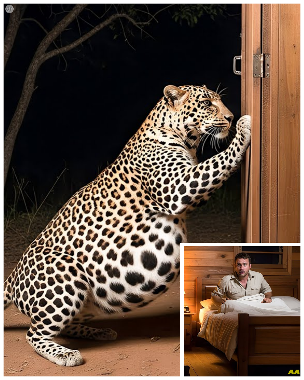 In the heart of the African savanna, a pregnant leopard found herself in an unimaginable situation.  With her belly heavy and her instincts heightened, she approached the ranger’s cabin, her heart pounding with desperation.  The sun dipped below the horizon, casting eerie shadows that danced around her.  As she gently knocked on the door with her paw, the ranger inside felt a chill run down his spine.  What could drive such a majestic creature to seek help from a mere human? 🐆✨  He opened the door cautiously, his breath hitching as he met the leopard’s pleading gaze.  But what happened next would change everything.  Amidst the tranquil beauty of nature, a pregnant leopard was on the brink of a life-altering moment.  With each step, she felt the weight of her unborn cubs, a reminder of the responsibility that lay ahead.  As night fell, she spotted the ranger’s cabin, illuminated by a soft glow.  Driven by instinct and fear, she approached, her heart racing as she knocked softly.  The ranger, startled by the unexpected visitor, peered out, unsure of what he would find.  What did this wild creature want from him? 🌌🔍  Little did he know, the encounter would lead to a shocking revelation.  In a world where survival is a constant battle, a pregnant leopard found herself at a crossroads.  Hunger gnawed at her, but something deeper urged her to seek help.  As the moon rose high, she made her way to the ranger’s door, her instincts guiding her.  With a gentle tap of her paw, she knocked, a sound that echoed through the still night.  The ranger, caught off guard, opened the door to a sight he could hardly believe.  What could have driven this fierce predator to seek aid from a human? 🦁🌙  The answer would soon unravel in a way he never anticipated.  In the vast wilderness, danger lurked at every corner, yet a pregnant leopard dared to tread a different path.  With her instincts on high alert, she ventured toward the ranger’s cabin, her heart heavy with uncertainty.  As darkness enveloped the land, she hesitated before knocking on the door, a desperate plea hidden in her eyes.  The ranger, his curiosity piqued, opened the door slowly, his heart racing.  What could this wild creature possibly want from him? 🌿❓  The answer would soon unfold, revealing a shocking twist that would leave him breathless.  Under the vast African sky, a pregnant leopard faced the ultimate test of survival.  With each passing moment, her instincts screamed for help as she approached the ranger’s cabin.  The soft thud of her paw against the door echoed in the stillness of the night.  When the ranger opened the door, he was met with a sight that would haunt him forever.  Why was this fierce creature seeking refuge from him, a mere human? 🐾🌌  The truth behind her desperate knock would soon unravel, leading to an unexpected journey.  As the ranger stood frozen in shock, he realized that this encounter was just the beginning.  The leopard’s eyes held a story of fear, desperation, and a bond that transcended the wild.  What would he choose to do next?  Would he help her, or would fear dictate his actions?  The answers lay just beyond the horizon, waiting to be discovered.  Click the link to read more 👇