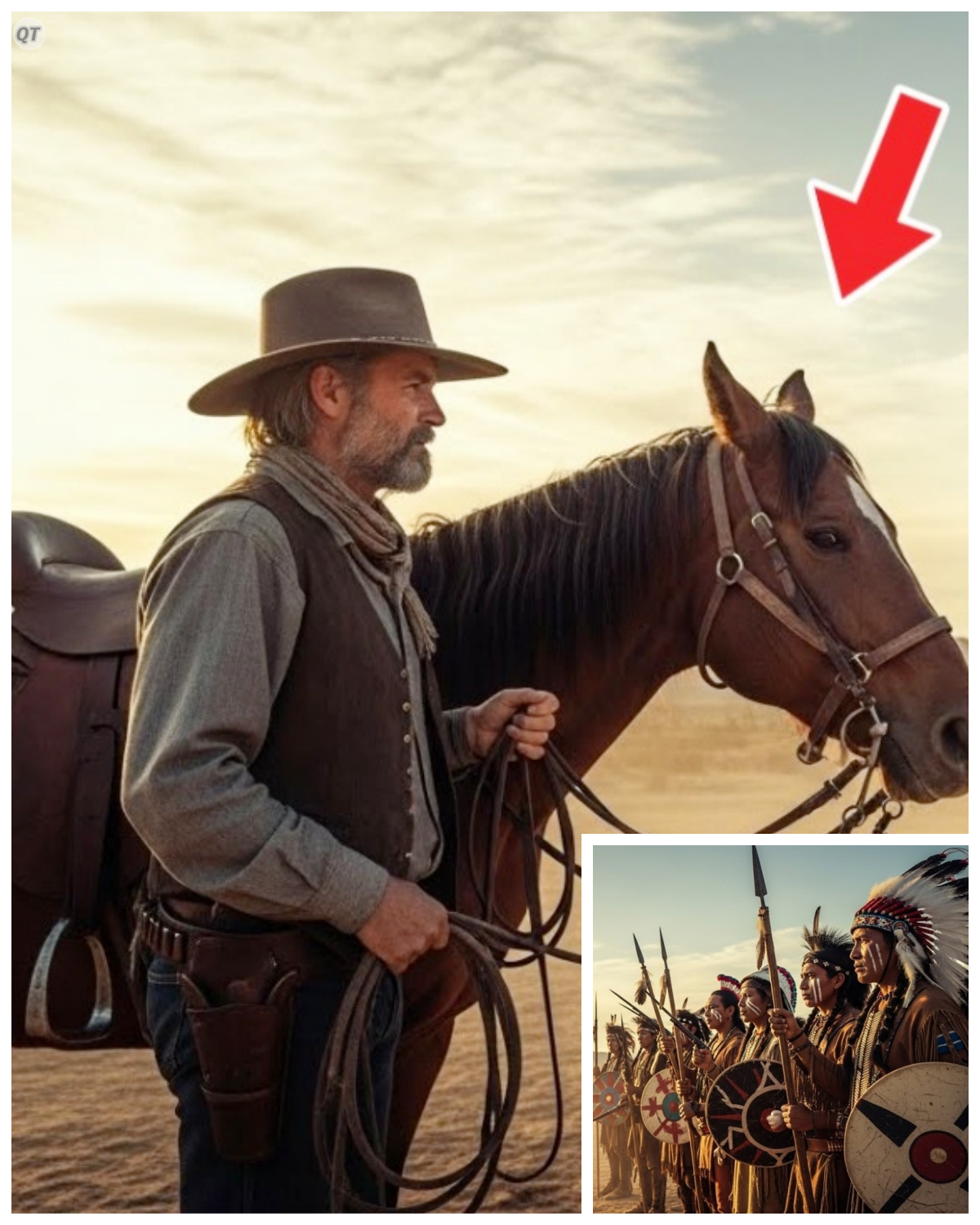 Returning the Horse Seemed Right at the Time — Facing the Apaches Afterward Was the Real Test  Have you ever done something you knew was right, only to realize later that the real test wasn’t the doing, it was what came after? In the spring of 1873, a rancher named Thomas Brennan found an Apache Warhorse bleeding in his barn.  And what he chose to do with that discovery would force him to answer a question most men never have to face.  How much are you willing to sacrifice to honor a promise you made to yourself? The mayor had come through the fence sometime during the night.  Thomas found her at dawn, standing in the corner stall, with her head lowered, breathing hard.  Three arrows protruded from her flank, broken off at the shafts.  The wounds were fresh enough that blood still dripped onto the straw.  Her coat bore the distinctive white and ochre markings of Apache horsemanship, painted symbols that told anyone with eyes exactly who she belonged to.  Thomas stood in the doorway of his barn, coffee cup still in hand, watching the horse suffer, and feeling the weight of what this meant settling onto his shoulders like a yoke.  He set the cup down carefully………….