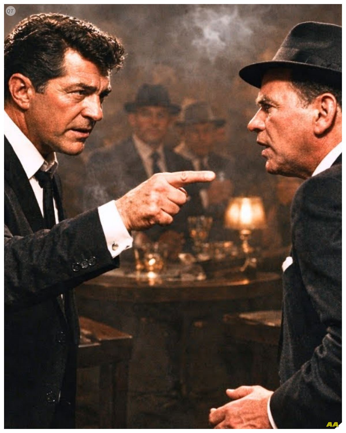 Dean Martin Warned Frank Sinatra Three Times — His Final Response Crossed the Line!  November 1965.  The Sands Hotel, Las Vegas.  Frank Sinatra is standing in the middle of the restaurant screaming.  A 19-year-old waiter is frozen in front of him, shaking.  The kid spilled a few drops of water near Frank’s table.  Not on him, near him.  And now Frank is destroying him in front of 40 people.  Dean Martin is sitting three tables away watching.  He stands up, walks over, puts his hand on Frank’s shoulder, asks him to stop.  Frank ignores him, keeps yelling.  Dean tries again, softer this time.  Frank waves him off like he’s nothing.  Third time, Dean’s voice changes.  This isn’t a request anymore.  This is a warning.  Frank finally turns, looks Dean straight in the eyes, and says something so cruel, so personal that it crosses every line of their 20-year friendship.  What happens in the next 10 seconds will either destroy their brotherhood forever or prove that real loyalty means telling the truth even when it hurts……….