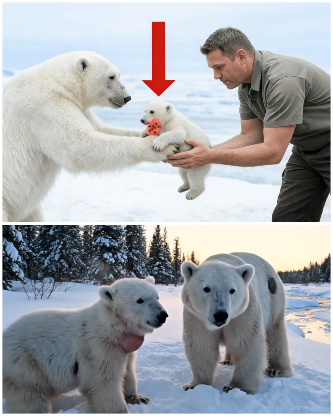 Sick Polar Bear Baby Couldn’t Eat — Then His Mom Begged This man for Help!