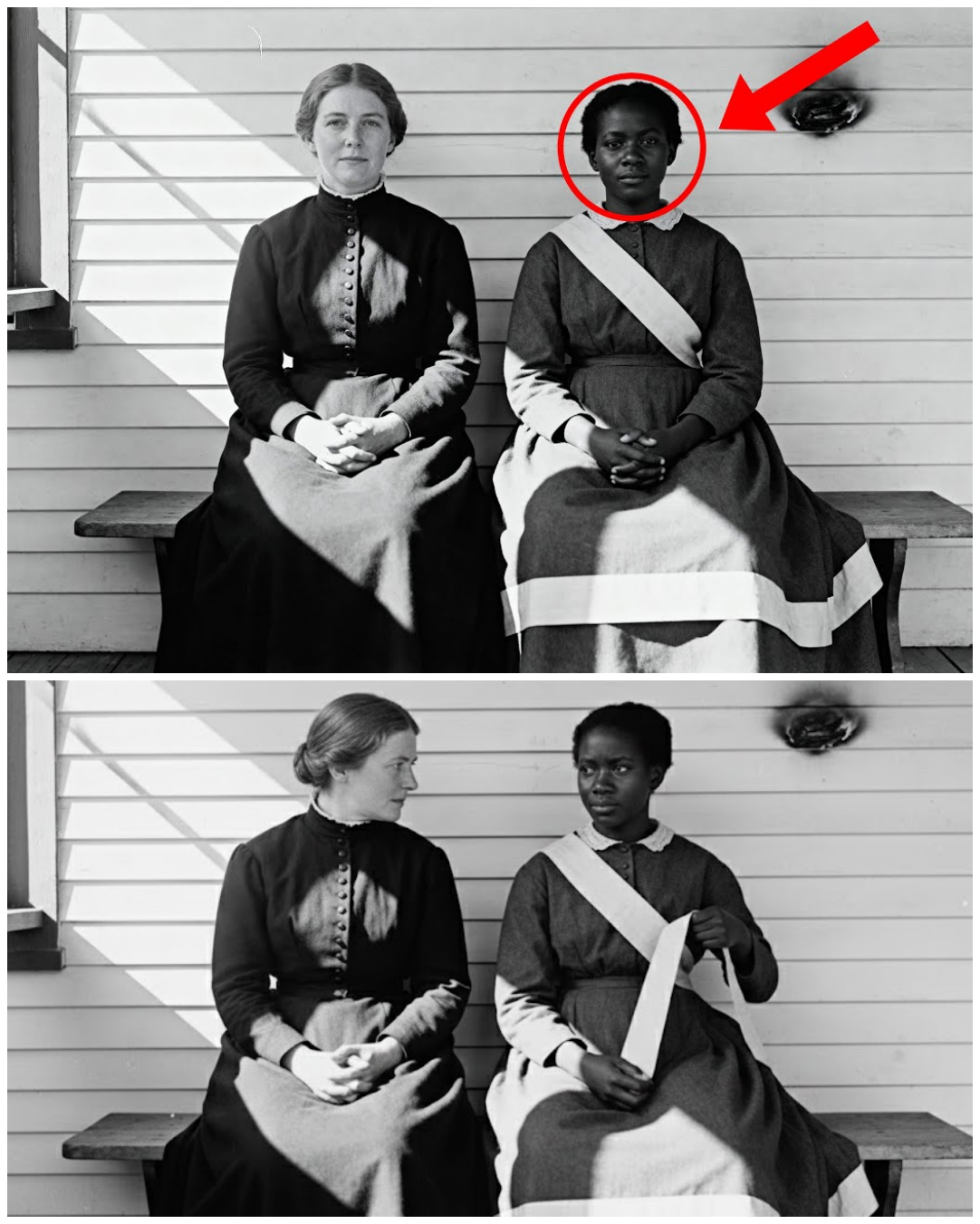 This 1867 Photo of Two Women Looks Peaceful Until You Notice The Ribbon