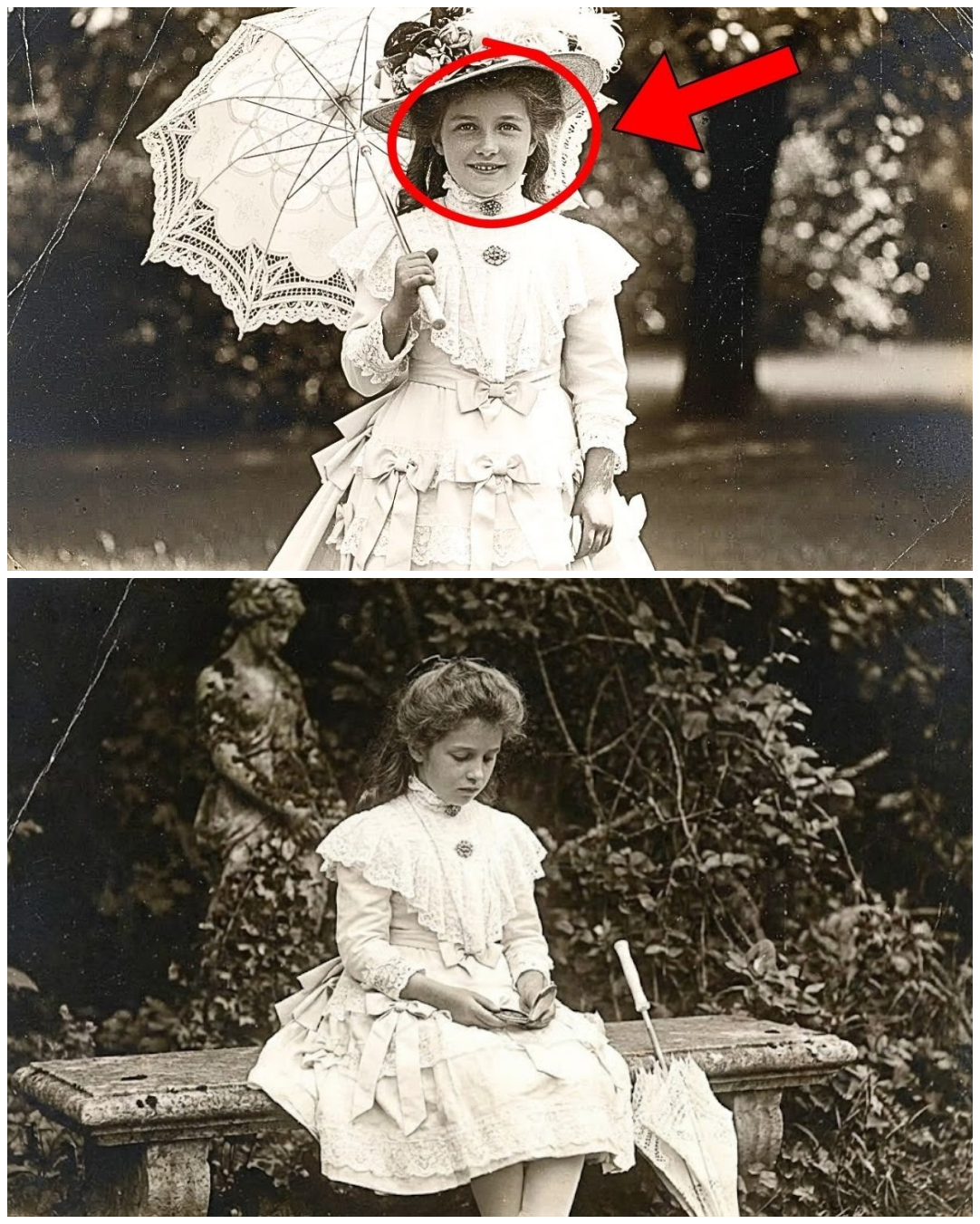 This 1905 Photo of a Girl Holding an Umbrella Seemed Happy — Until Zoom Revealed Something Sad