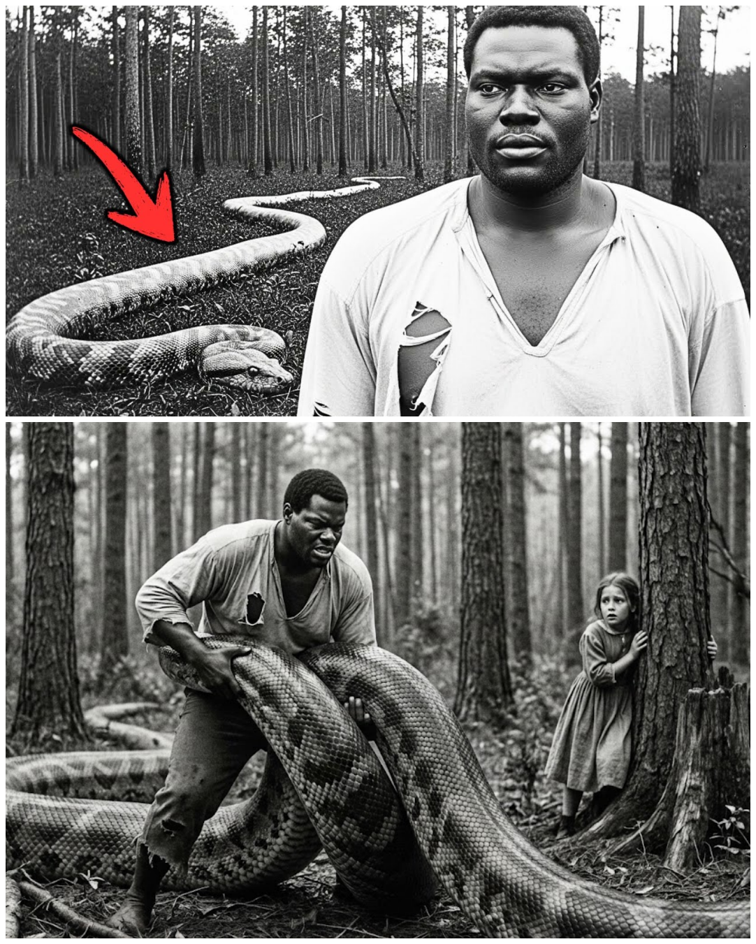(1849, Georgia) The incredible story of the giant enslaved man who fought a titanoboa to save a girl