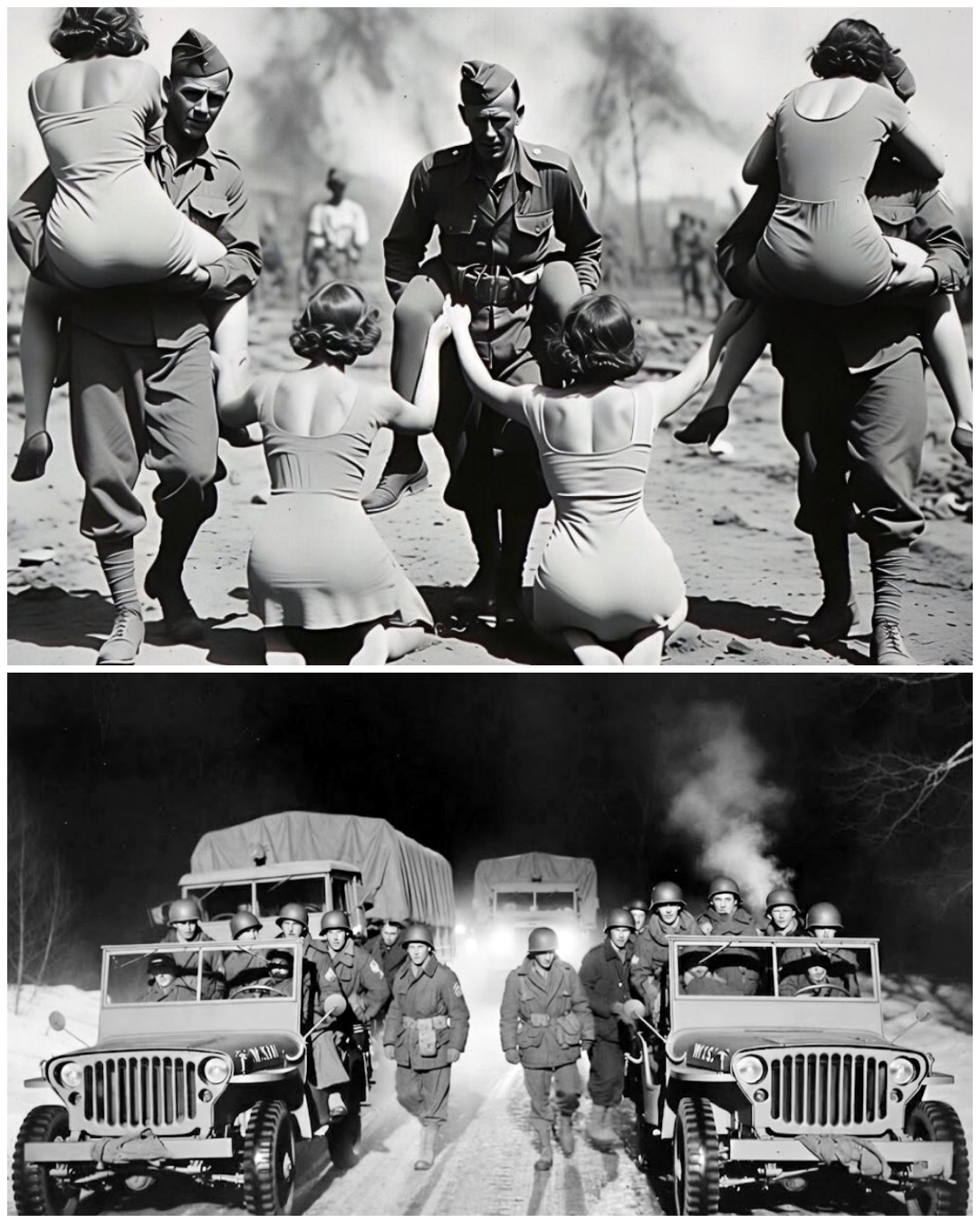 12 Brave U.S.Soldiers Save 41 Beautiful German POWs From Certain Doom in the Dark