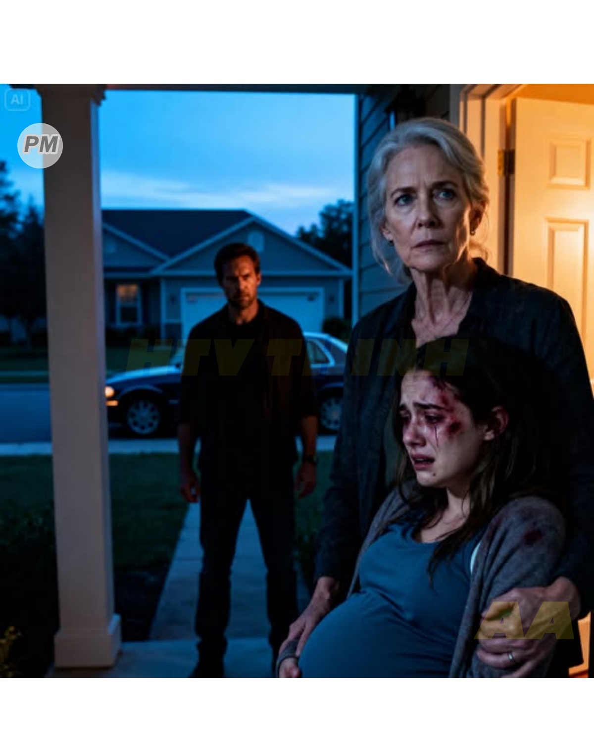 At five in the morning, I opened the door and found my daughter, nine months pregnant, her face swollen and covered in bruises. The moment she saw me, she collapsed into my arms, crying uncontrollably. Between sobs, she managed to say, “Mommy… Leo hit me.” Minutes later, my phone started ringing. I recognized his number immediately. When I answered, his voice was harsh and threatening: “You don’t know who you’re messing with.” I looked at my trembling hands and smiled coldly. After all, I had spent twenty years sending men exactly like him to prison… and this time, it was personal.