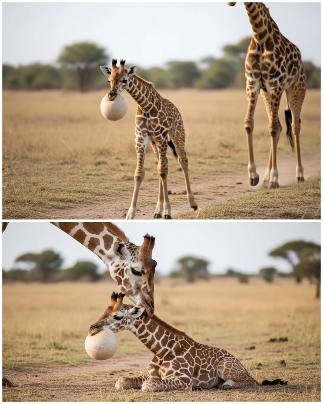 A Sick Giraffe Calf Suffered for Days While Its Mother Searched for Help