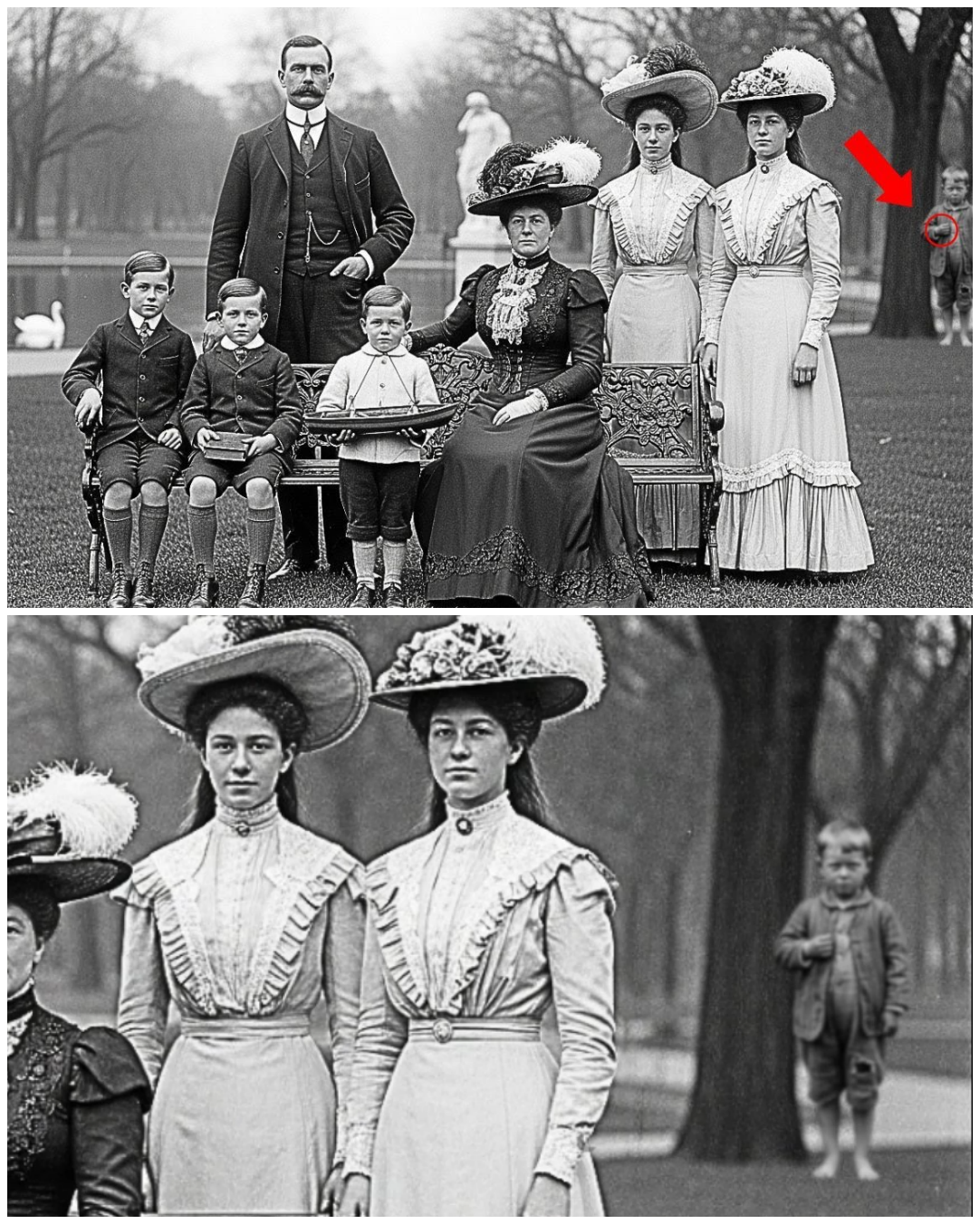 Historians restore a 1901 photograph — and discover what the child was holding on his wrist