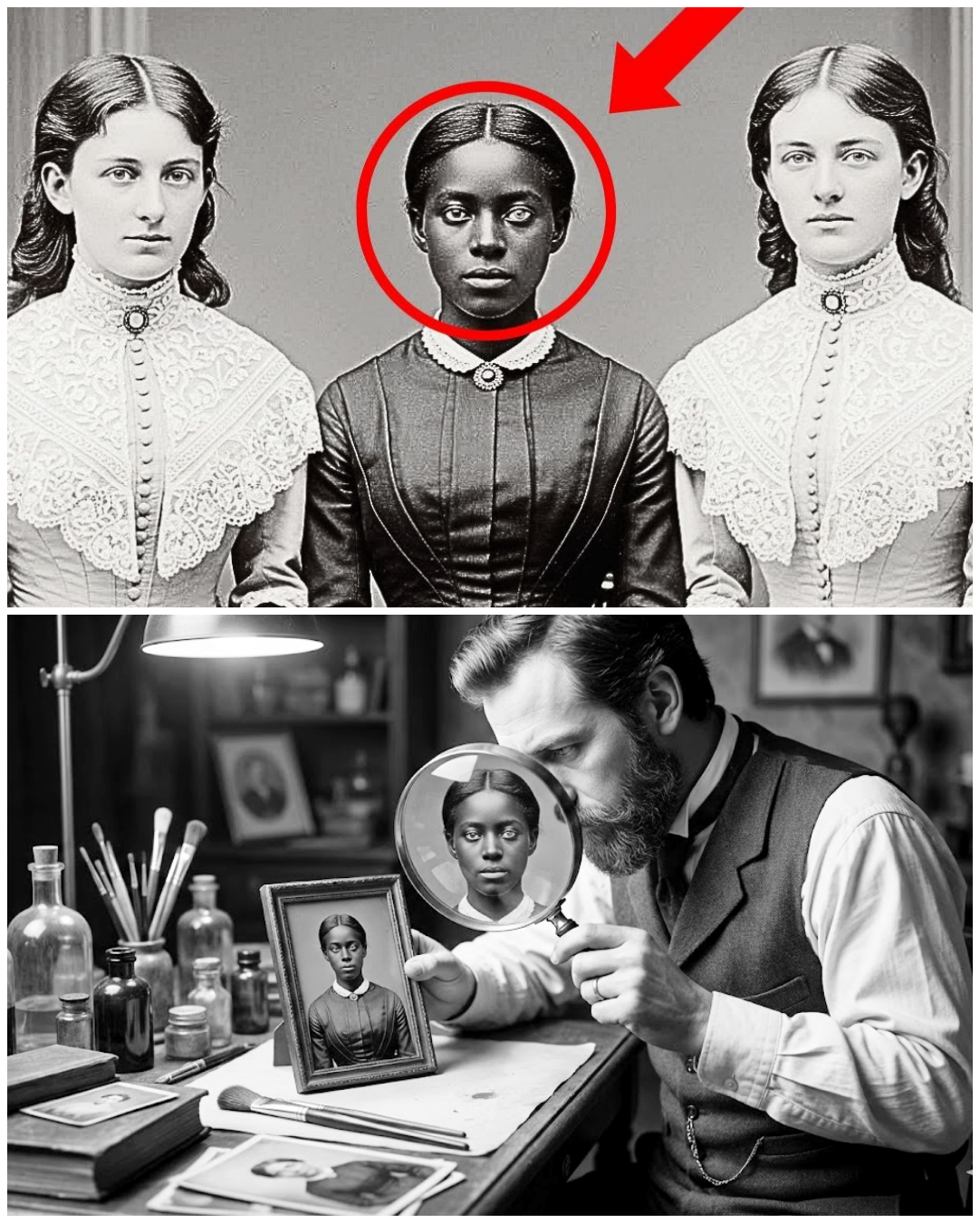1877 studio photo found — and restorers were stunned when they zoomed in on its eyes