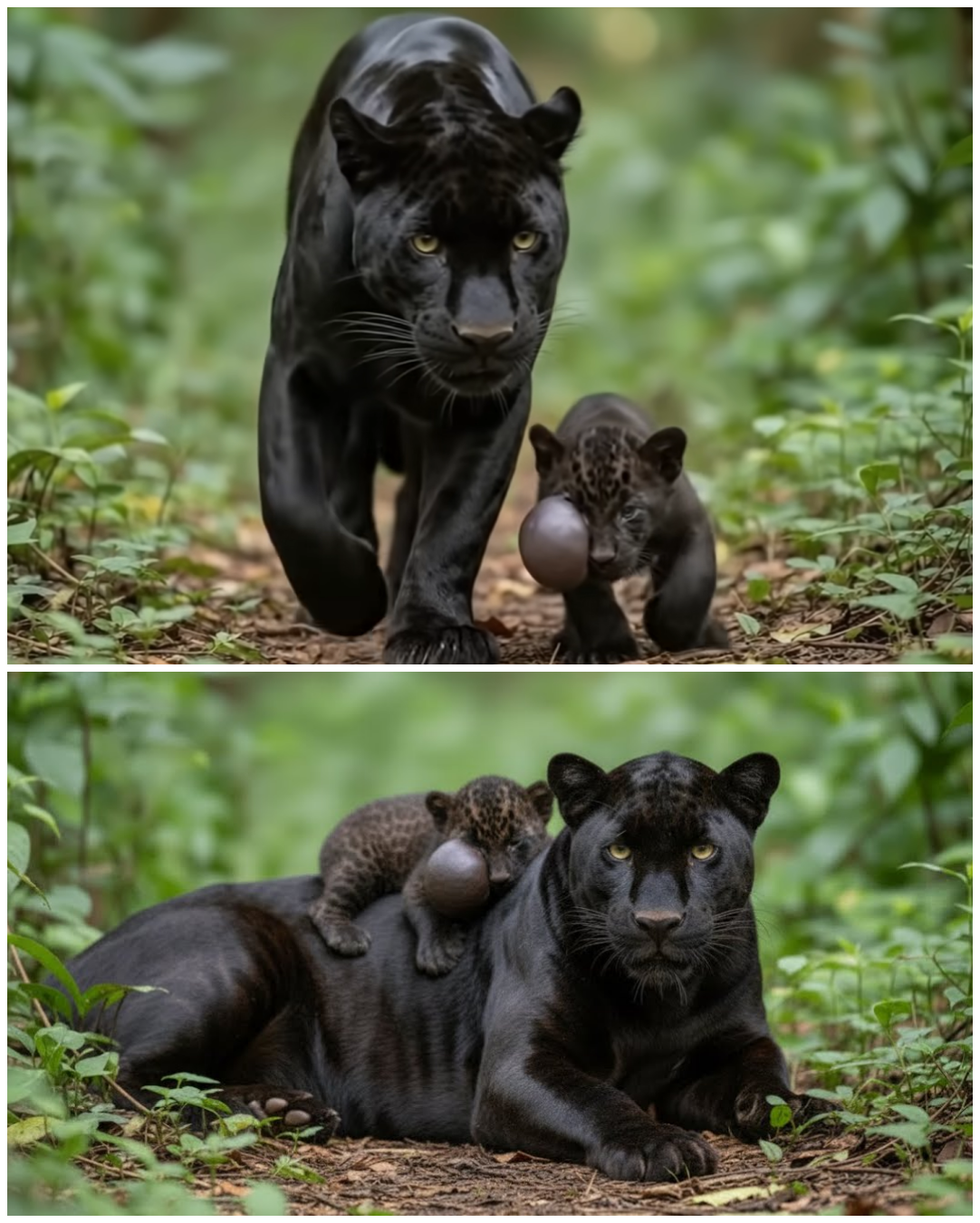 A Sick 2-Month-Old Panther Cub and His Father Searched for Help — The Ending Melted Hearts