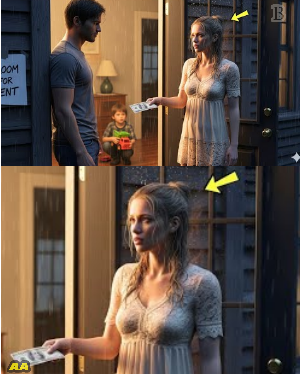 🌧️ The Night a Stranger Knocked—and Changed Everything 💔