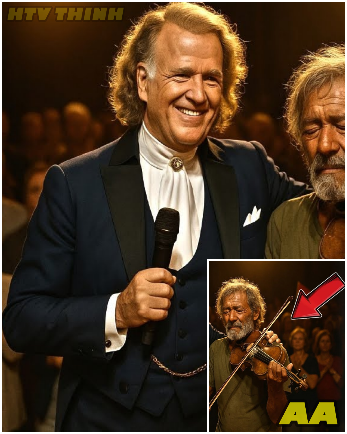 😱 ANDRÉ RIEU GAVE A CHANCE TO THE BEGGAR WHO PLAYED THE VIOLIN AND MADE THE NETHERLANDS STOP TO WATCH 😱 – HTT
