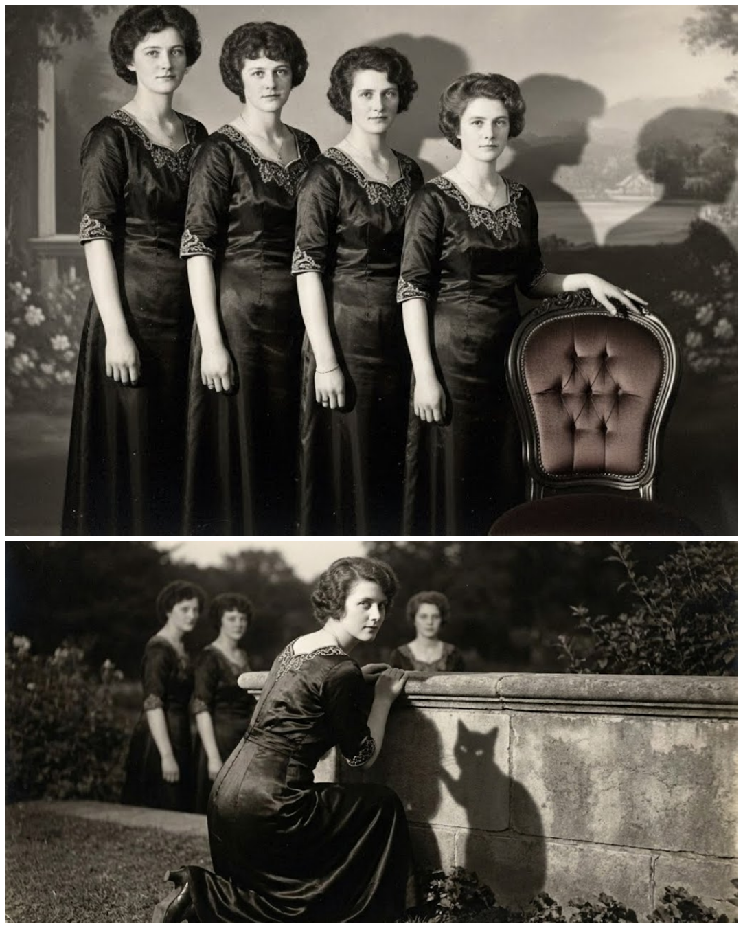 These Four Sisters Pose Elegantly — but the Youngest Girl’s Shadow Reveals Something That Shouldn’t