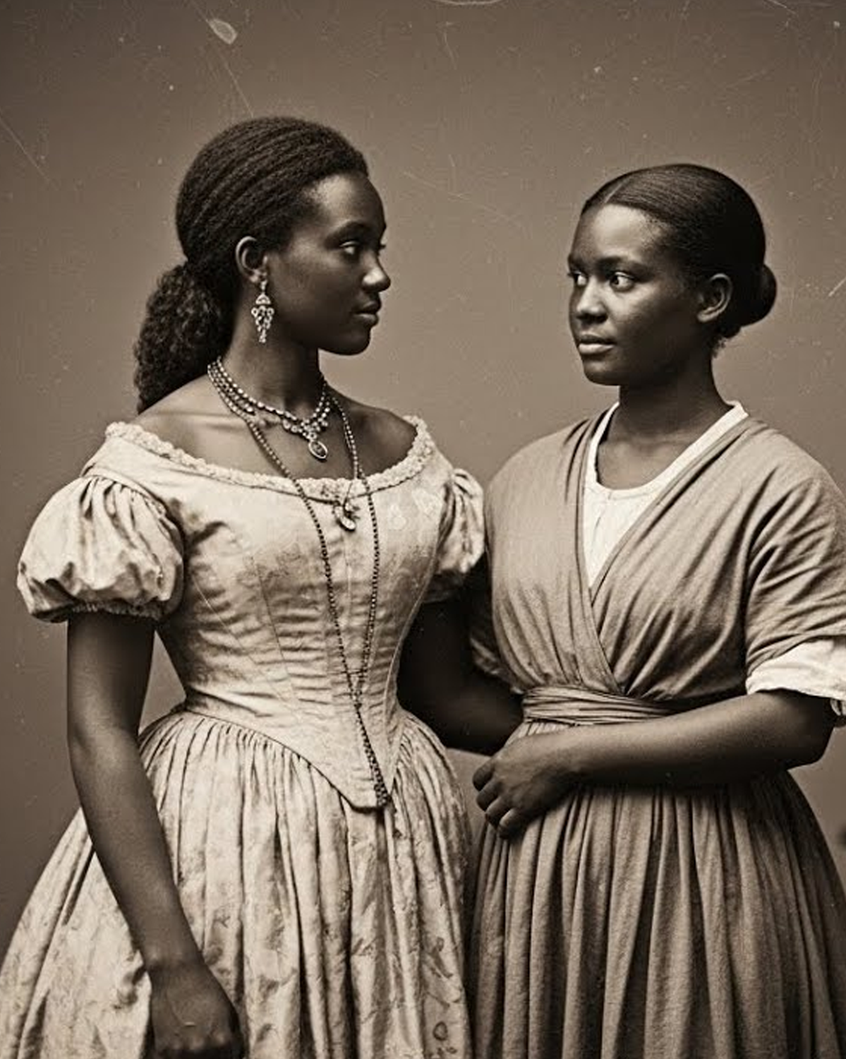 Two Identical Faces, Two Shattered Fates: The Sisters Slavery Could Not Fully Erase