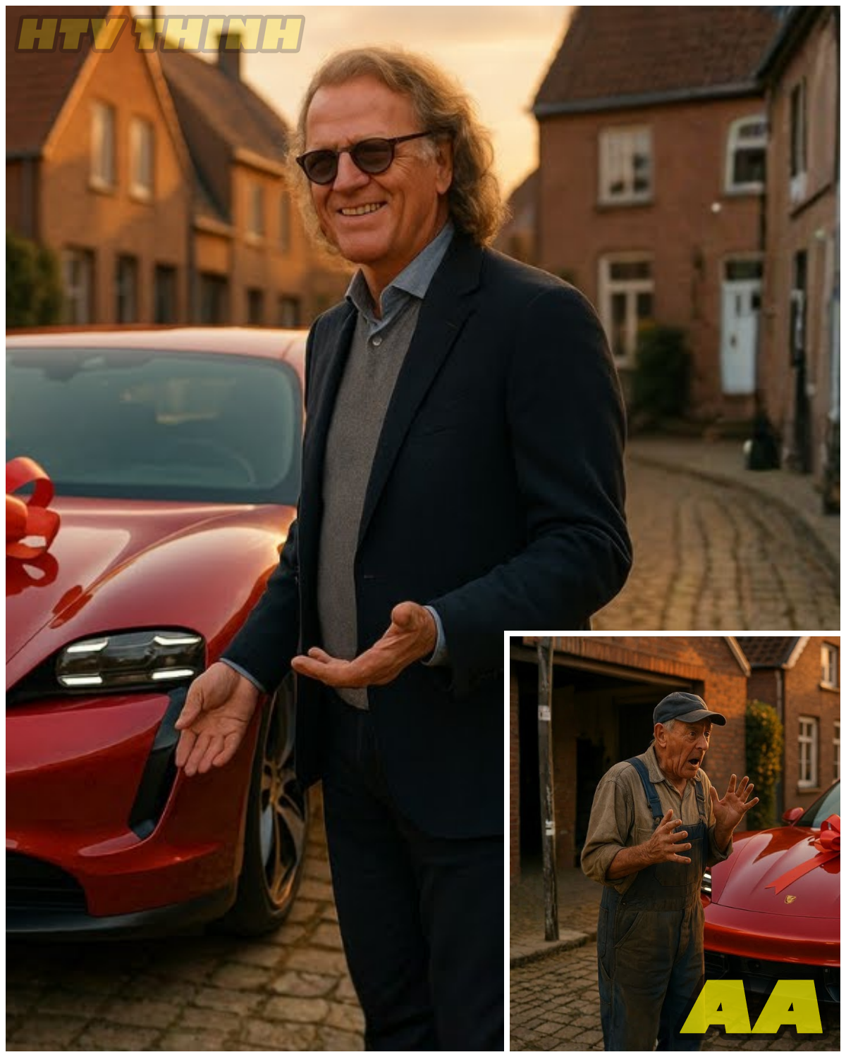 😱 ELDERLY MECHANIC HELPS ANDRÉ RIEU… 24 HOURS LATER A PORSCHE TAYCAN APPEARS AT HIS DOOR 😱 – HTT