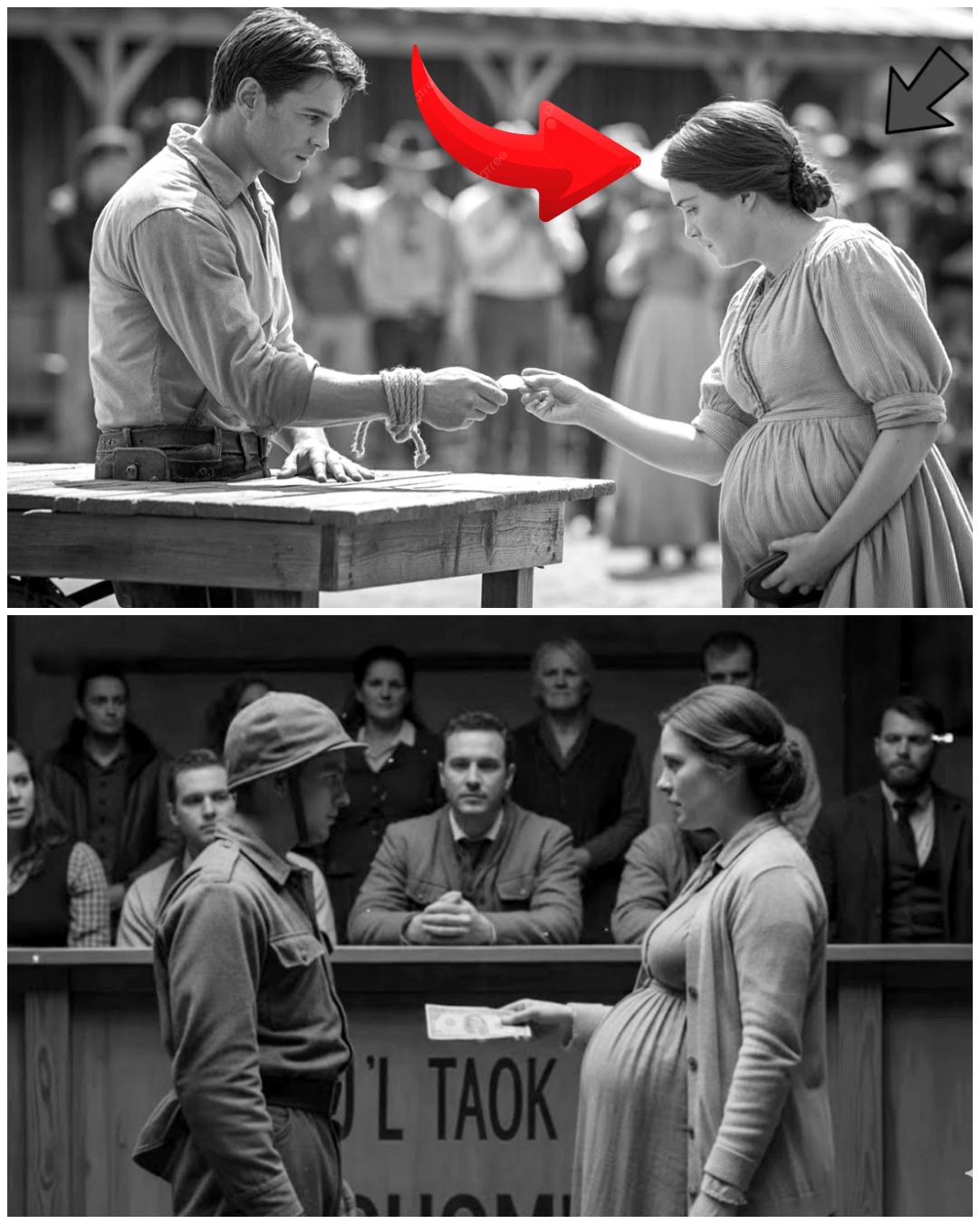 Pregnant Widow Bought a Wounded Soldier for $1 — He Whispered… “I’m Your Husband’s Brother”