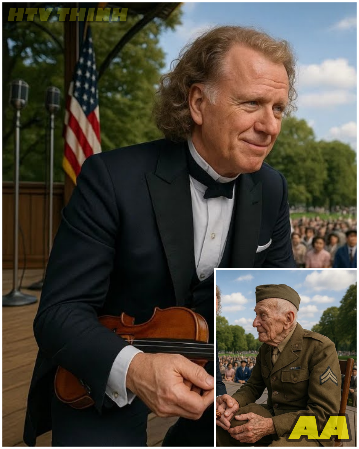😱 ANDRÉ RIEU NOTICES A WWII VETERAN CRYING… WHAT HE DOES NEXT STUNS THE ENTIRE ARENA 😱 – HTT