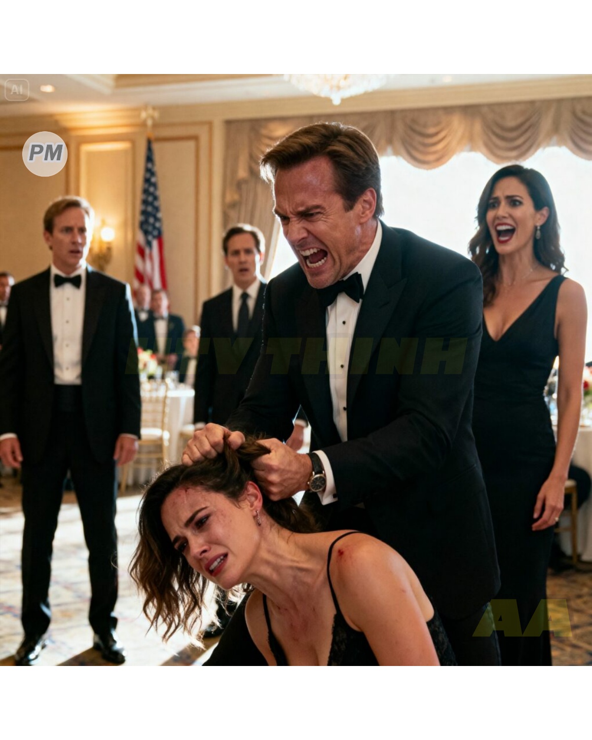 My husband hit me during his promotion party, and his mistress challenged me, saying, “Only God can save you.” I called immediately… and everyone remained silent.