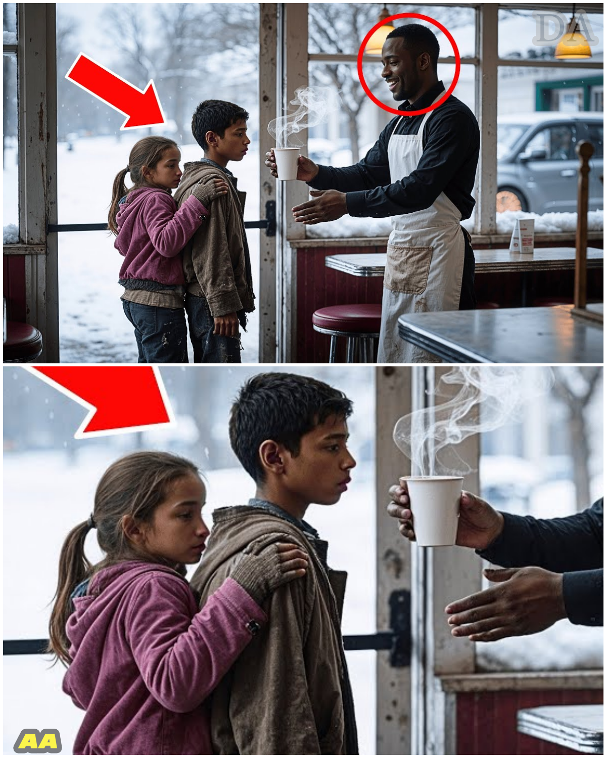 The Warmth of a Single Cup: A Waiter’s Gift in the Winter Storm