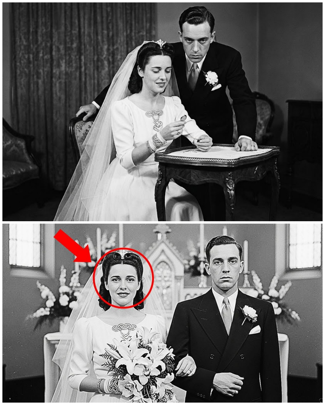 In This 1942 Wedding Photo, the Bride’s Smile Hides a Secret