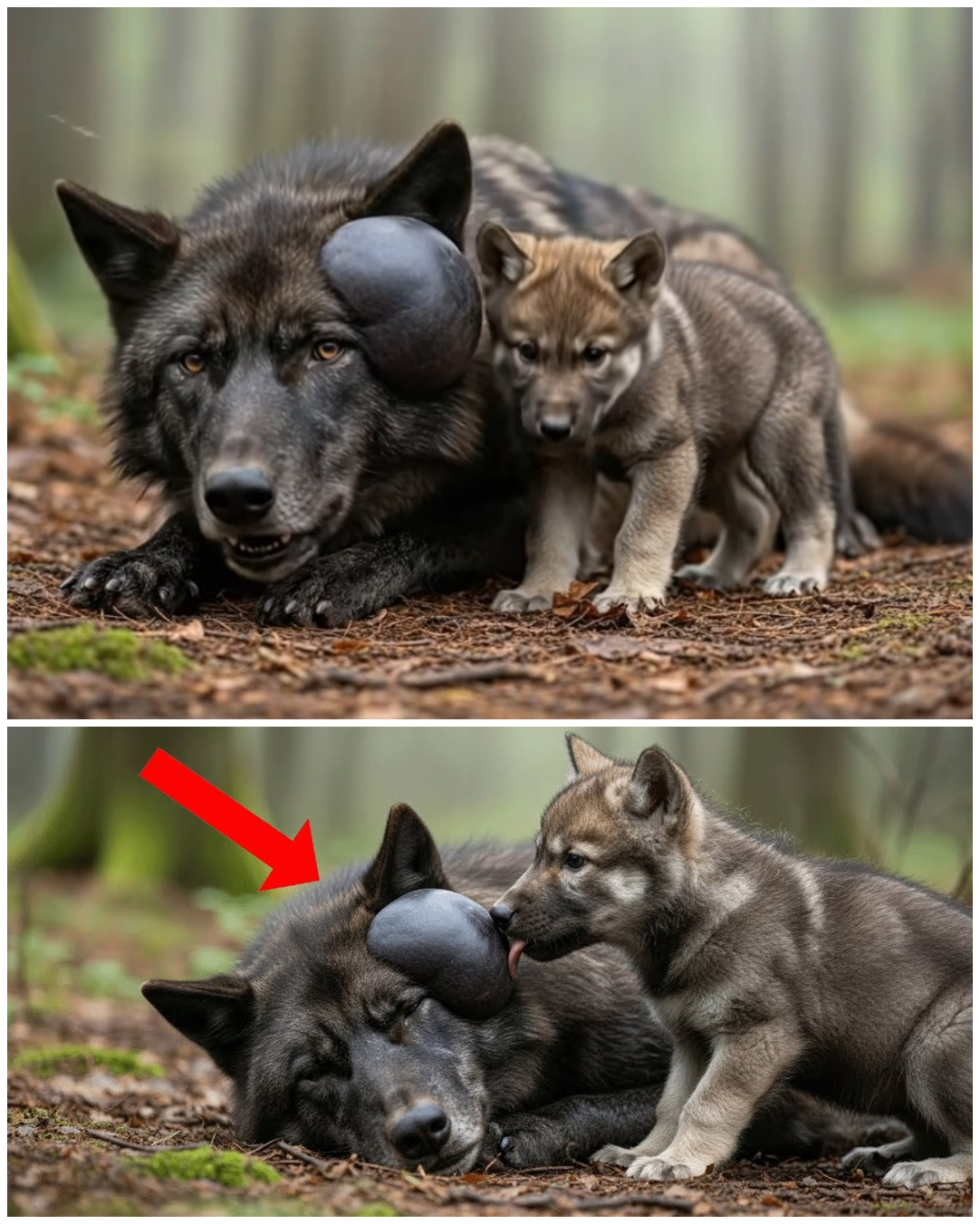 (VIDEO) Baby Wolf Walked for Hours to Find Rescuers for Its Sick Mom – What They Did Next Shocked Everyone