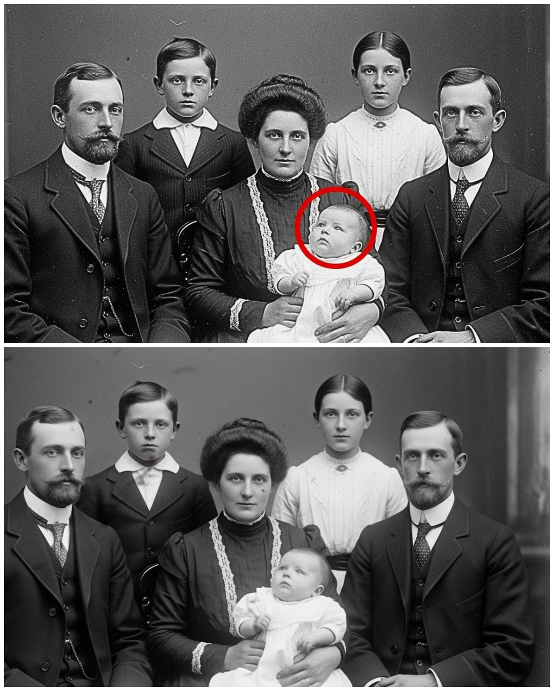 Family Photo from 1908 — But the Baby’s Unusual Gaze Left Historians Speechless