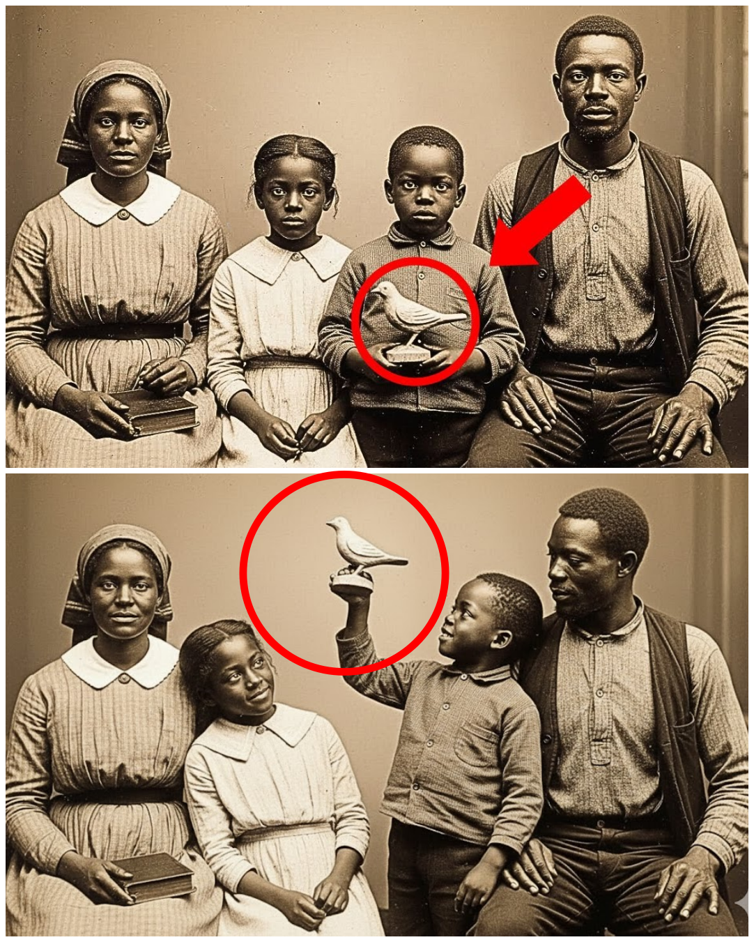 This family photo from 1912 looks innocent — but the toy the child is holding hides a dark secret