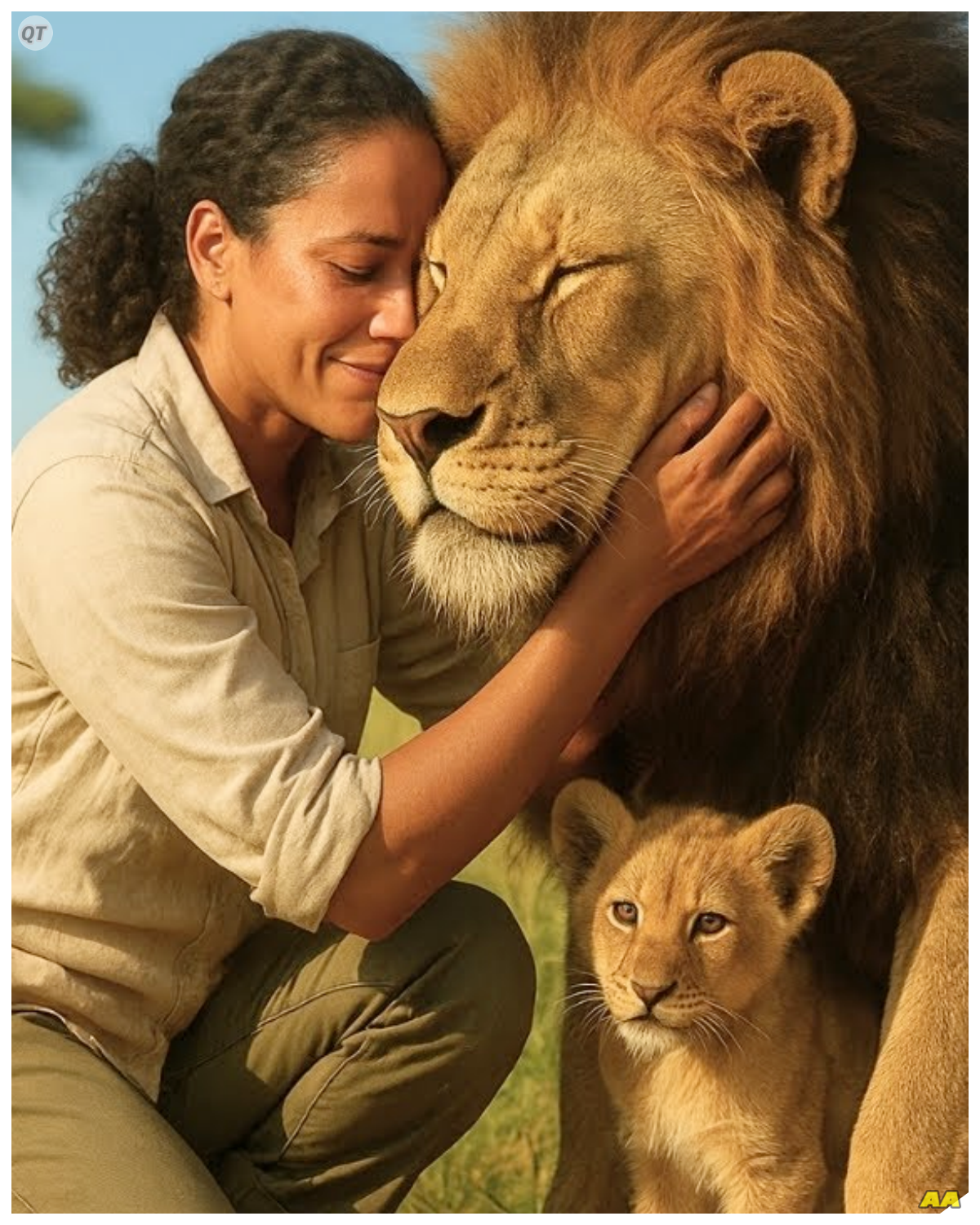 Lion Returns After 10 Years With Cubs to Thank Woman Who Saved Him  In a small village on the edge of the African savanna, a woman named Amina lived a life intertwined with nature.  Years ago, she had stumbled upon a wounded lion cub, abandoned and alone, struggling to survive.  With a heart full of compassion, she took him in, nursing him back to health against all odds.  As the days turned into months, the bond between Amina and the cub deepened, filled with moments of joy and trust.  But as he grew stronger, the call of the wild became too strong to resist, and one day, he vanished into the vastness of the savanna.  Little did Amina know, this was not the end of their story. 🦁❤️  Ten years passed, and Amina often found herself gazing into the horizon, reminiscing about the lion she had saved.  Her heart ached with memories of his playful antics and gentle nature.  Meanwhile, in the wild, the cub had become a magnificent lion, ruling over his territory with grace and strength.  But something was missing—he felt an unexplainable pull back to the woman who had shown him kindness.  What could possibly drive a lion to seek out the human who once saved him?  The answer lay in the depths of his heart, waiting to be discovered. 🌅🐾  One fateful day, as Amina tended to her garden, a rustling in the bushes caught her attention.  Her breath hitched as she turned to see a familiar figure emerging from the shadows—a lion, majestic and powerful, with a pride of cubs at his side.  It was him! The lion she had saved, now returned, but with a surprise that left her speechless.  His eyes sparkled with recognition, and as he approached, Amina felt a rush of emotions flood over her.  What did this reunion mean, and why had he brought his cubs?  The air was thick with anticipation, and the moment felt almost surreal. 🌟👶🦁  As the lion nuzzled her gently, Amina’s heart swelled with joy and disbelief.  He had come back, not just to thank her, but to introduce the next generation of his lineage.  His cubs, curious and playful, began to explore their surroundings, embodying the spirit of their father.  What lessons would they learn from the woman who had once saved their father?  Amina felt an overwhelming sense of responsibility and love as she watched the little ones frolic nearby.  But as the sun dipped lower in the sky, casting long shadows, she couldn’t shake the feeling that this reunion was just the beginning of something extraordinary. 🌿💖  Yet, as the golden light faded, Amina realized the complexities of this reunion.  The wild was unpredictable, and the lion’s return could bring unforeseen challenges.  Would he choose to stay close to her, or would the call of the wild pull him away once more?  And what about his cubs—would they adapt to life near humans, or would their instincts lead them back to the wild?  Amina felt a mix of joy and anxiety as she pondered their future together.  What lay ahead for her and her beloved lion family?  The adventure was just beginning, and the savanna held many secrets yet to unfold. 🌍✨  Click the link to read more 👇