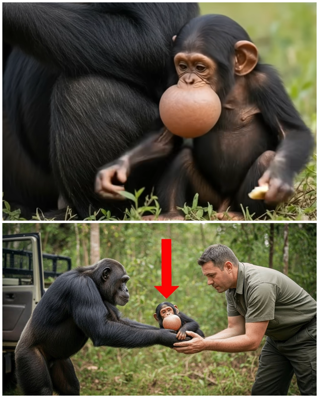 (VIDEO) A Sick Chimpanzee Baby Couldn’t Eat — Then His Father Begged Rescuers for Help Using Sign Language