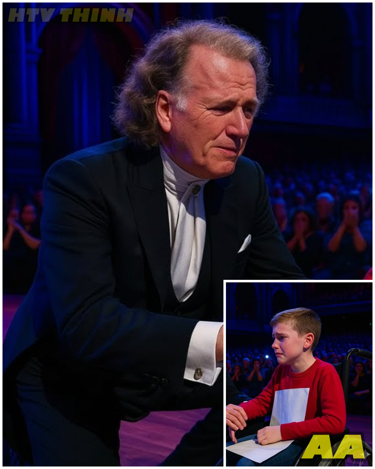😱 ANDRÉ RIEU KNEELS BEFORE BOY WHO CALLS HIM FATHER… WHAT HE DOES TOUCHES EVERYONE 😱 – HTT