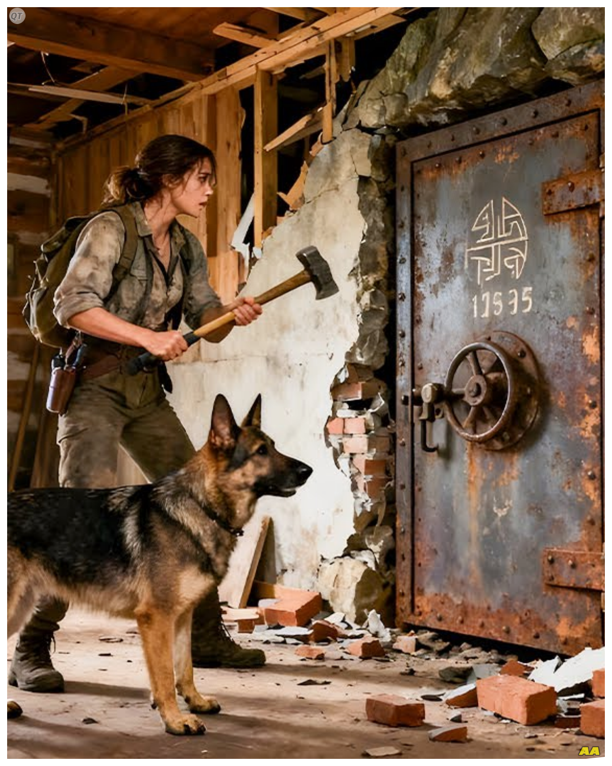 Renovating Her Cabin Mountain Woman Broke One Wall – What She Found Made Her Call 112  She hadn’t expected the mountain to sound different once the papers were signed.  But as soon as she stepped out of the lawyer’s office and into the thin high country air, the silence felt changed, like someone had taken a thick blanket off her life and replaced it with a sharper, cleaner one.  The peaks rose around town in a ring of faded blue snow caught in their folds.  And somewhere up there, above the last switchback, past the forgotten trail head and the rusted gate, waited a cabin that now somehow officially belonged to her.  The word belonged still felt foreign on her tongue.  For most of her life, she’d been the one passing through other people’s spaces, borrowed couches, trailers that smelled of someone else’s cooking.  Rentals with thin walls and thinner patients.  The cabin was different, or it had the potential to be, if she could make herself believe she deserved something that stayed.  It’s a lot of upkeep, the lawyer had warned, fingers fussing with the knot of his tie, as if the inheritance personally offended him.  Your grandfather didn’t modernize.  You can sell if it’s too much.  She’d looked past him to the framed photo of the mountain on his wall and thought, not for the first time, that he had no idea what too much meant.  I’ll see it first, she’d said, then decide…………