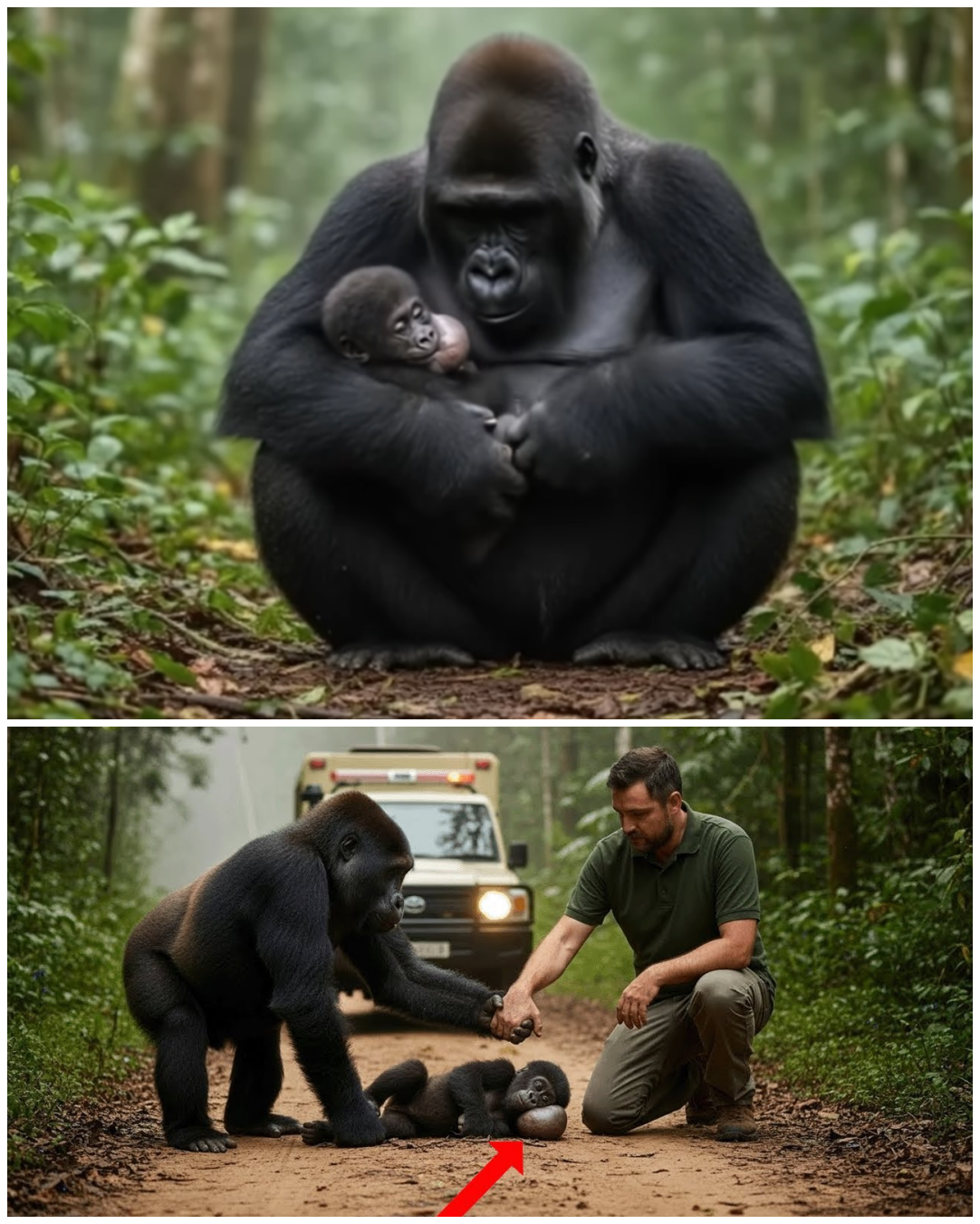 (VIDEO) A Gorilla Carried Her Sick Baby for Hours — Then Begged a Rescuer for Help Using Hand Gestures