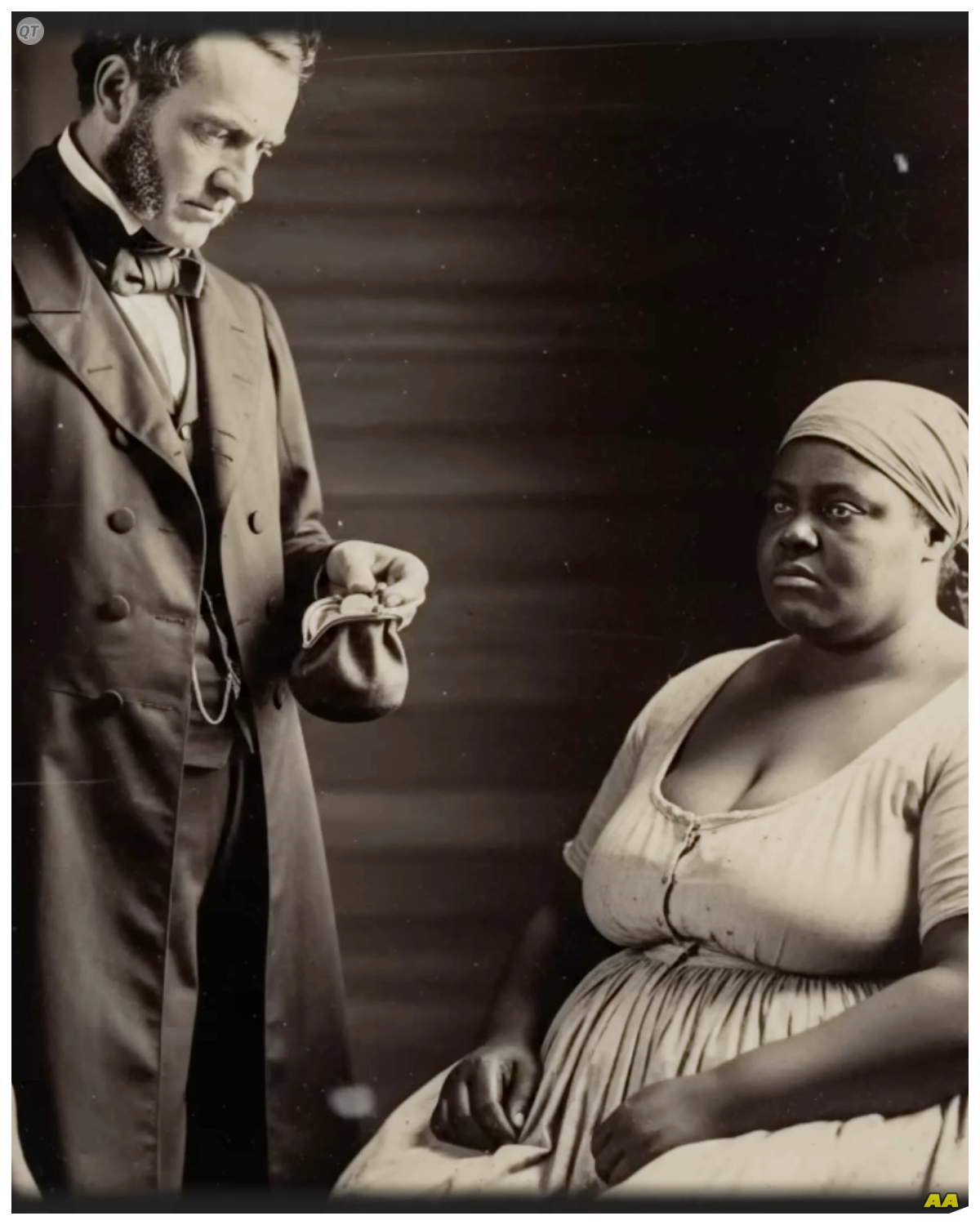 Master Bought an Obese Slave Woman for 15 Cents… Discovered Her Hidden Connection her Former Owner  No one was ever supposed to know this.  The record was not just sealed.  It was burned.  The ashes scattered in a Louisiana swamp, fed to the cypress knees and the alligators.  It was hidden for over 200 years.  An ink stain on a page of history they tried to bleach white until now.  A receipt dated April 11th, 1851 surfaced not in an archive, but in the gut of a preserved crocodile shot by a wealthy hunter in 1922.  Inside a sealed oil skin pouch, a single deed of sale.  A woman described only as heady, age 19, sold for 15 copper cents, the price of a single nail.  It was a message in a bottle from a dead time.  A truth that refused to be digested by the beast of history.  But the price wasn’t the secret.  The reason for it was, and the identity of the man who paid it, that was the part they would kill to keep buried.  What were we never meant to know about the woman worth less than a nail? What forgotten power did she hold in her very blood that made them so terrified? They tried to erase her with an insult.  The truth doesn’t just get buried………….