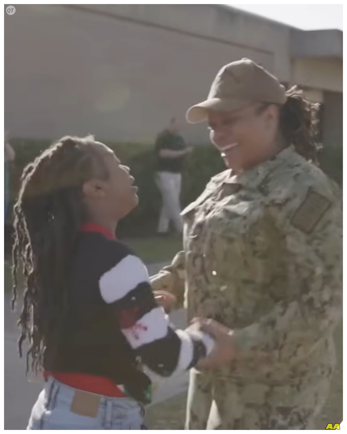 A Soldier’s Return to Her Daughter The sky was clear, and the warm sunlight shone down on the schoolyard, where children were happily playing during recess.  Among them, a young girl named Linh sat on a bench, feeling lonely and missing her mother, who was serving in the military far away. 💔  Each passing day, Linh longed to see her mother, but the distance and time made her heart ache with the absence.  As the bell rang, signaling the end of recess, Linh looked up toward the school entrance.  Suddenly, a familiar figure appeared, wearing a military uniform and walking confidently toward her.  “Linh!” the warm voice called out, making her heart race.  As her mother drew closer, Linh could hardly believe her eyes.  “Mom!” she shouted, jumping off the bench and running toward her.  They embraced tightly, tears of joy streaming down their faces. 😭  “I missed you so much, Mom!” Linh exclaimed, her voice choked with emotion.  “I missed you too, my darling,” the soldier replied, holding her close, feeling the warmth of their reunion.  Onlookers paused to witness the touching scene, smiles spreading across their faces at the sight of the happy reunion.  After a long embrace, Linh looked up at her mother with sparkling eyes.  “Can you stay with me for a long time?” she asked, hope shining in her voice.  “I’ll be here for a while, and we’re going to make so many wonderful memories together,” her mother answered with a smile.  They spent the afternoon sharing stories, playing games, and creating memories that would last a lifetime.  In that moment, surrounded by love and laughter, the challenges of deployment faded away, replaced by the joy of being together.  What adventures awaited them during this precious visit, and how would they cherish every moment together?  The answers hung in the air, waiting for them to explore.  To be continued...  Click the link to read more 👇